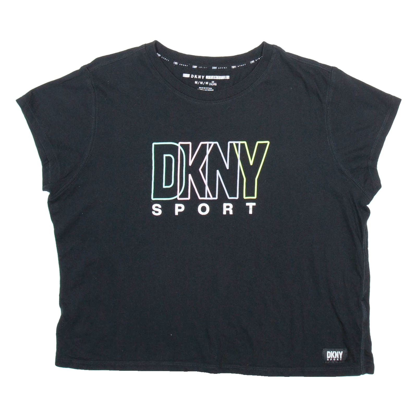 DKNY CROPPED Womens T-Shirt Black M Refurbished - N/A refurbished available on Cerqular