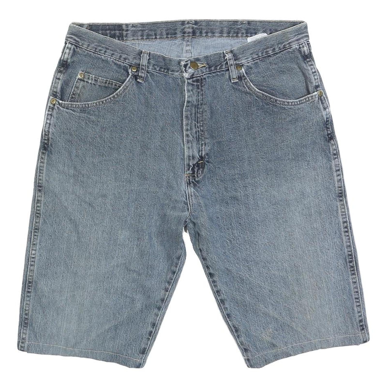 WRANGLER Mens Denim Blue Casual Shorts L W36 Classic Cotton Blend Summer Refurbished - N/A refurbished available on Cerqular