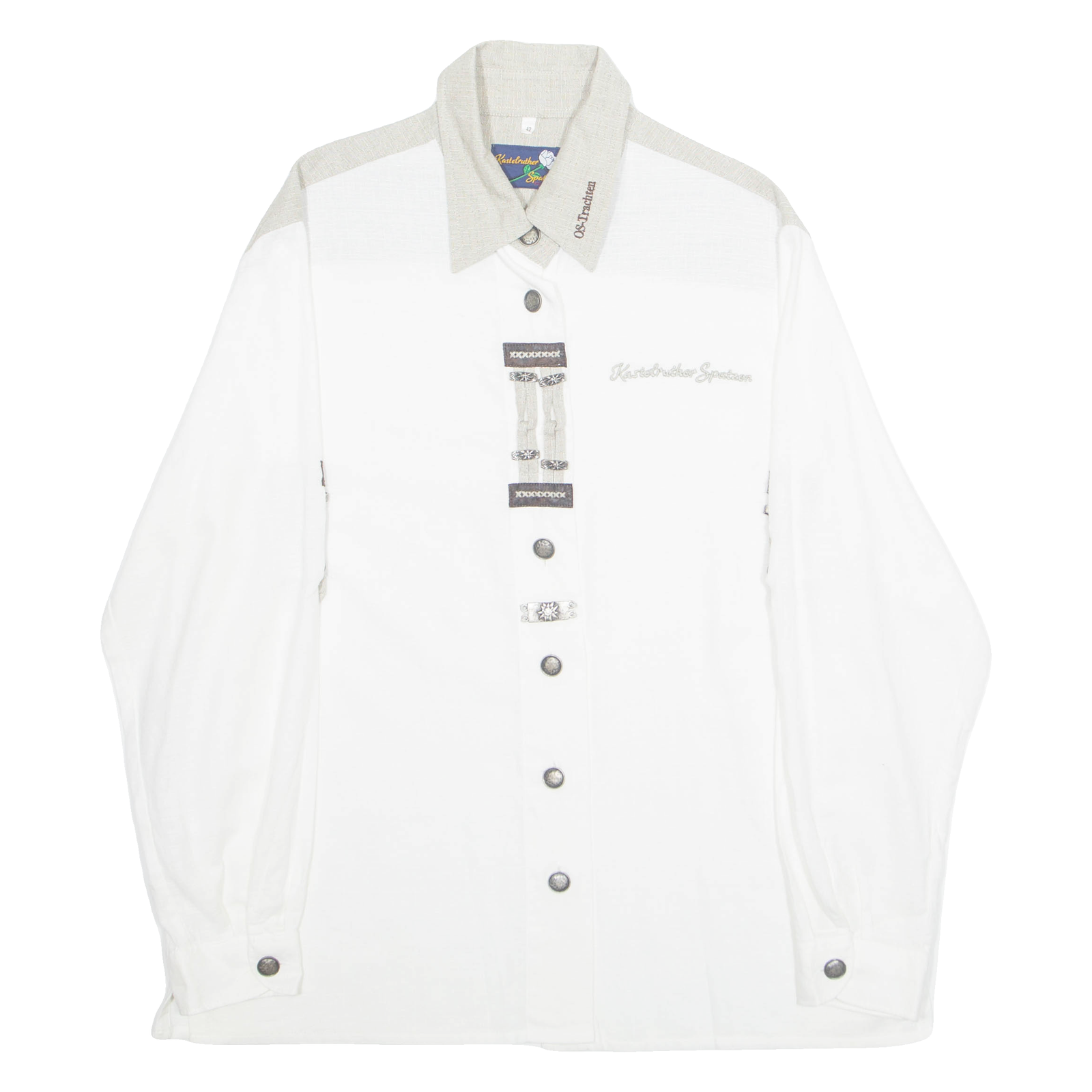 KASTELRUTHER SPATZEN Womens Blouse White Collared Long Sleeve L Refurbished - N/A refurbished available on Cerqular