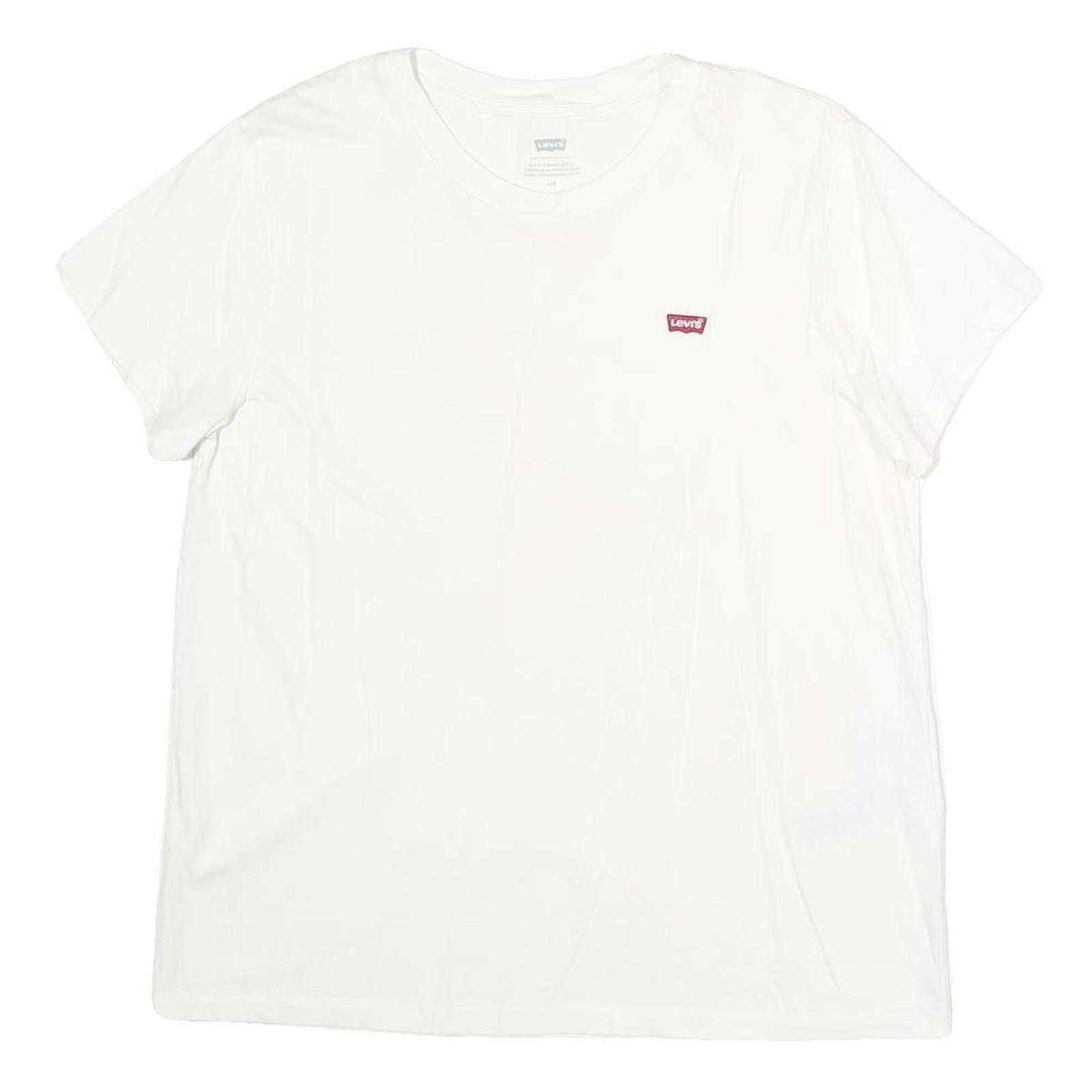 LEVI'S Womens White L Classic T-Shirt Short Sleeve Crew Neck Cotton Logo Refurbished - N/A refurbished available on Cerqular