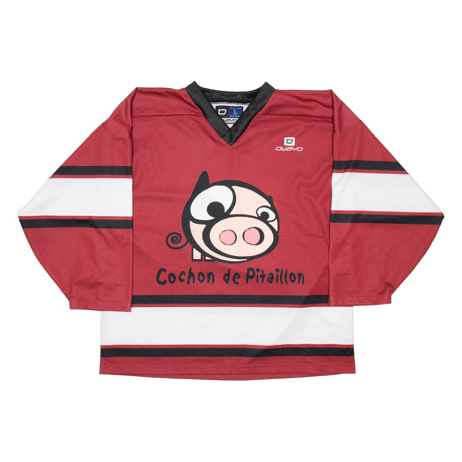 OWAYO Cochon De Pitaillon Mens Jersey Red Long Sleeve V-Neck L Refurbished - N/A refurbished available on Cerqular