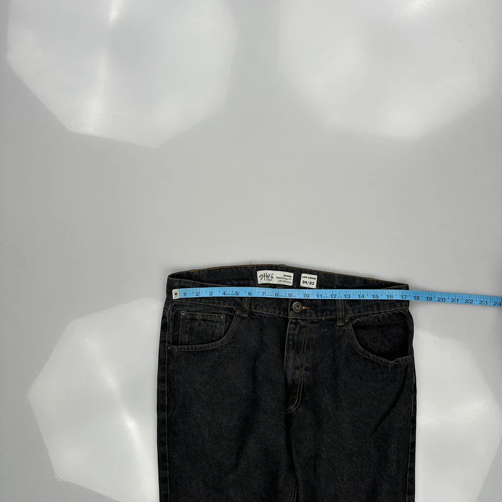 Shaka Raw Denim Jeans - 34W 32L Dark Wash Denim Refurbished - Thrifted (note: this is a term often used to describe second- refurbished available on Cerqular