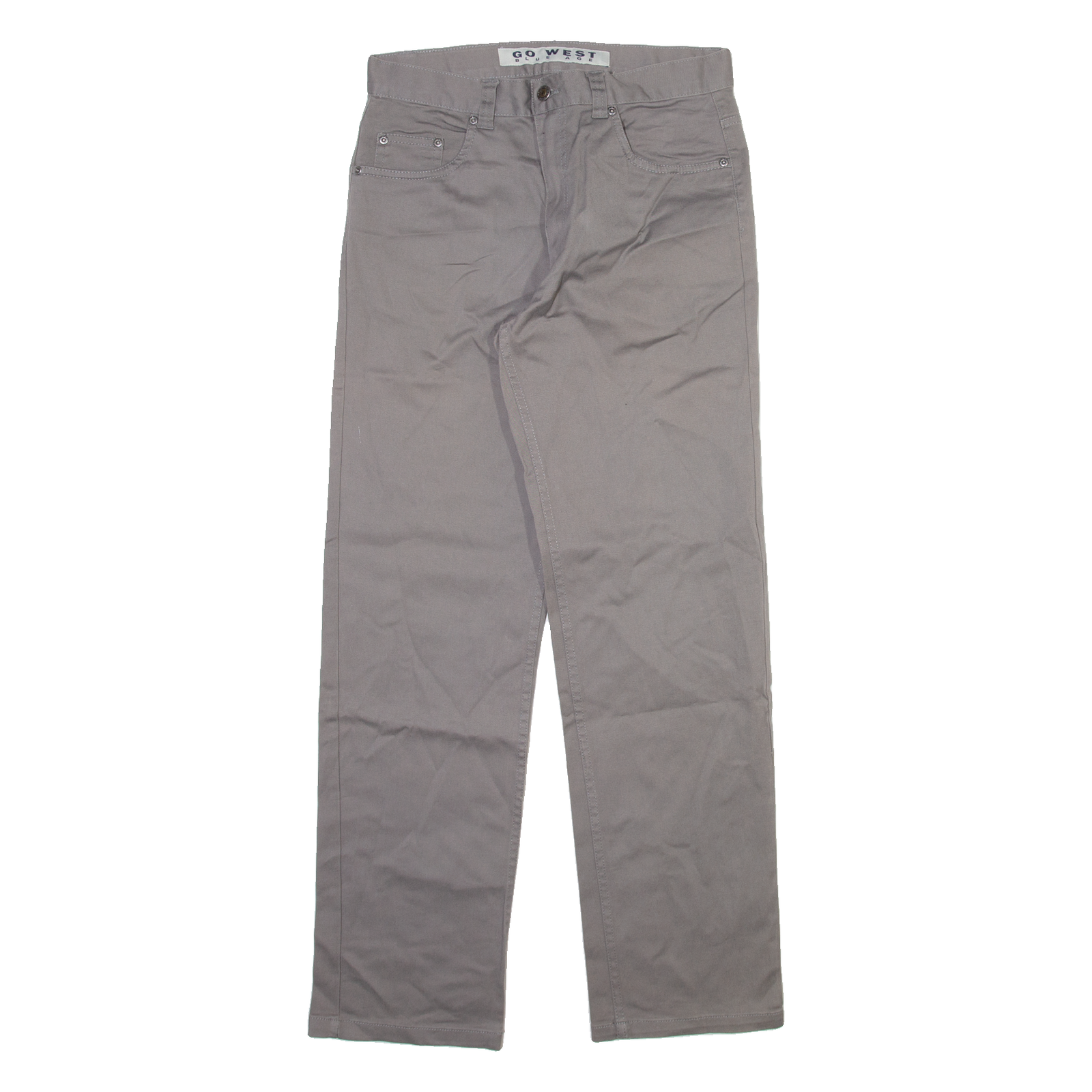 GO WEST Mens Trousers Grey Regular Straight W29 L30 Refurbished - N/A refurbished available on Cerqular
