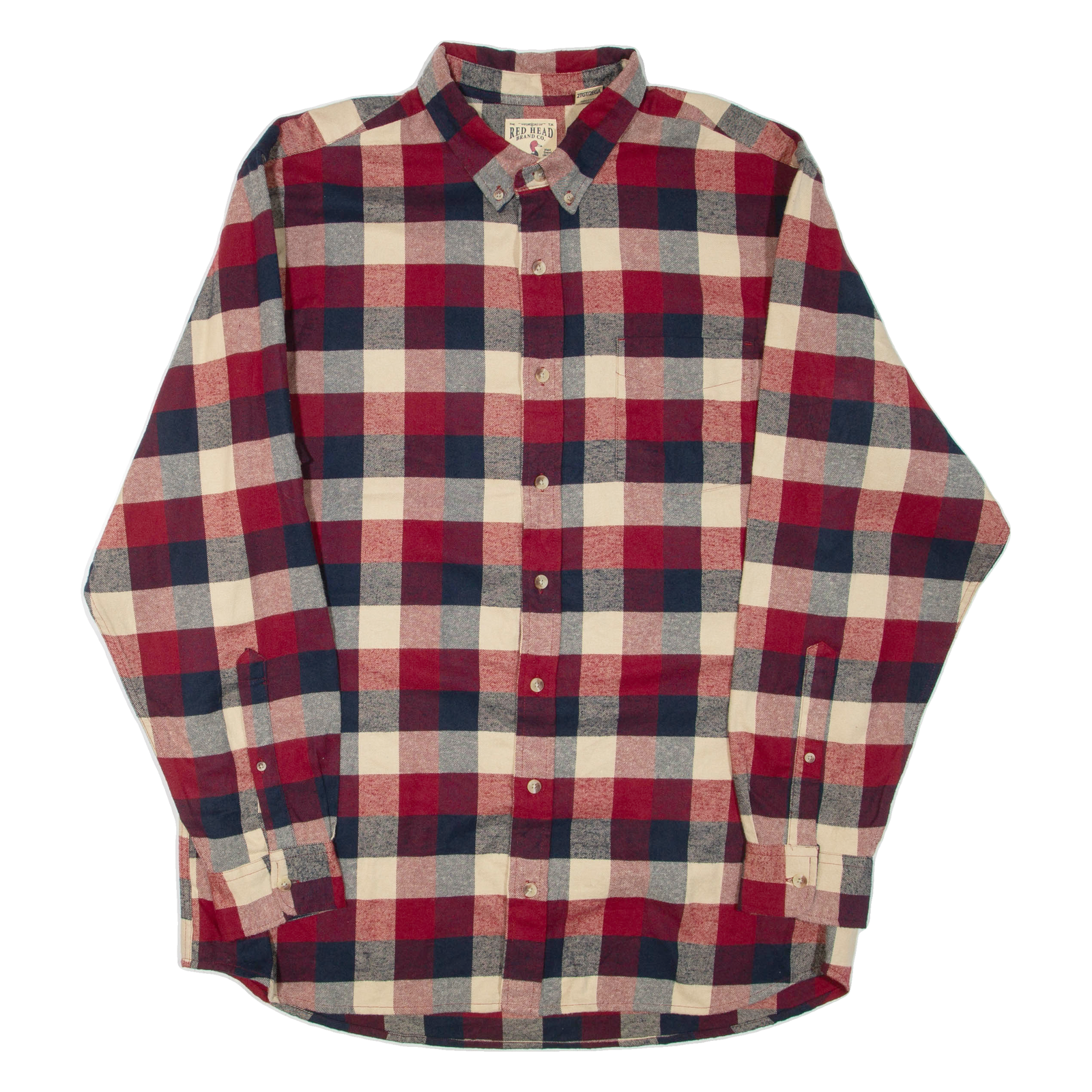 REDHEAD Mens Shirt Red Check Long Sleeve 2XL Refurbished - N/A refurbished available on Cerqular