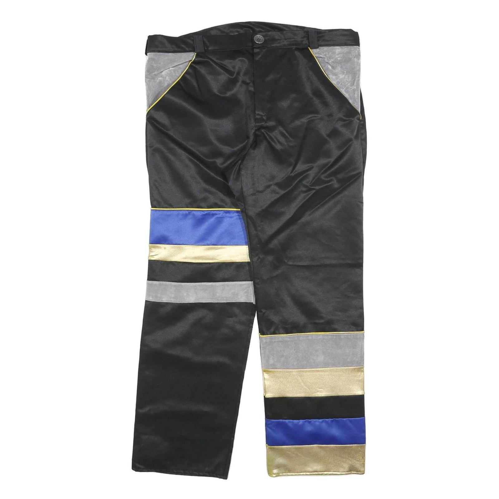 NILE Mens Polyester Blend Black Blue Gold Regular Straight Trousers W36 L30 Refurbished - N/A refurbished available on Cerqular