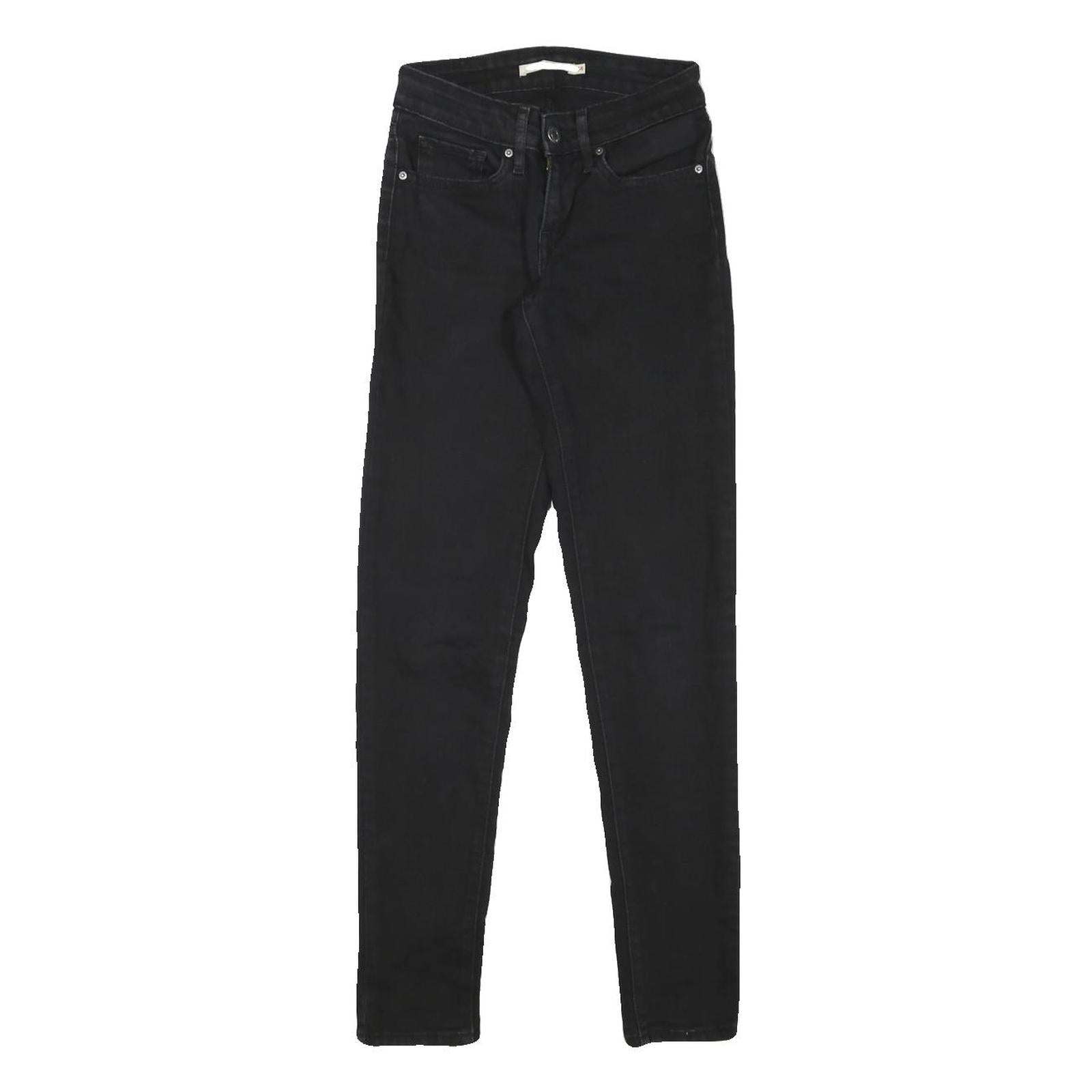 LEVI'S Womens Black Slim Skinny Denim Jeans Cotton Blend Zip W23 L29 Refurbished - N/A refurbished available on Cerqular