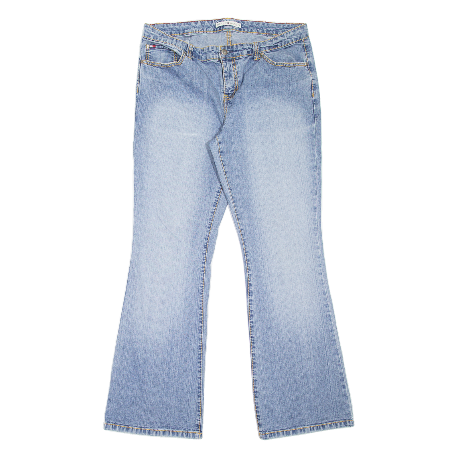 TOMMY HILFIGER Womens Jeans Blue Regular Bootcut Stone Wash W34 L32 Refurbished - N/A refurbished available on Cerqular