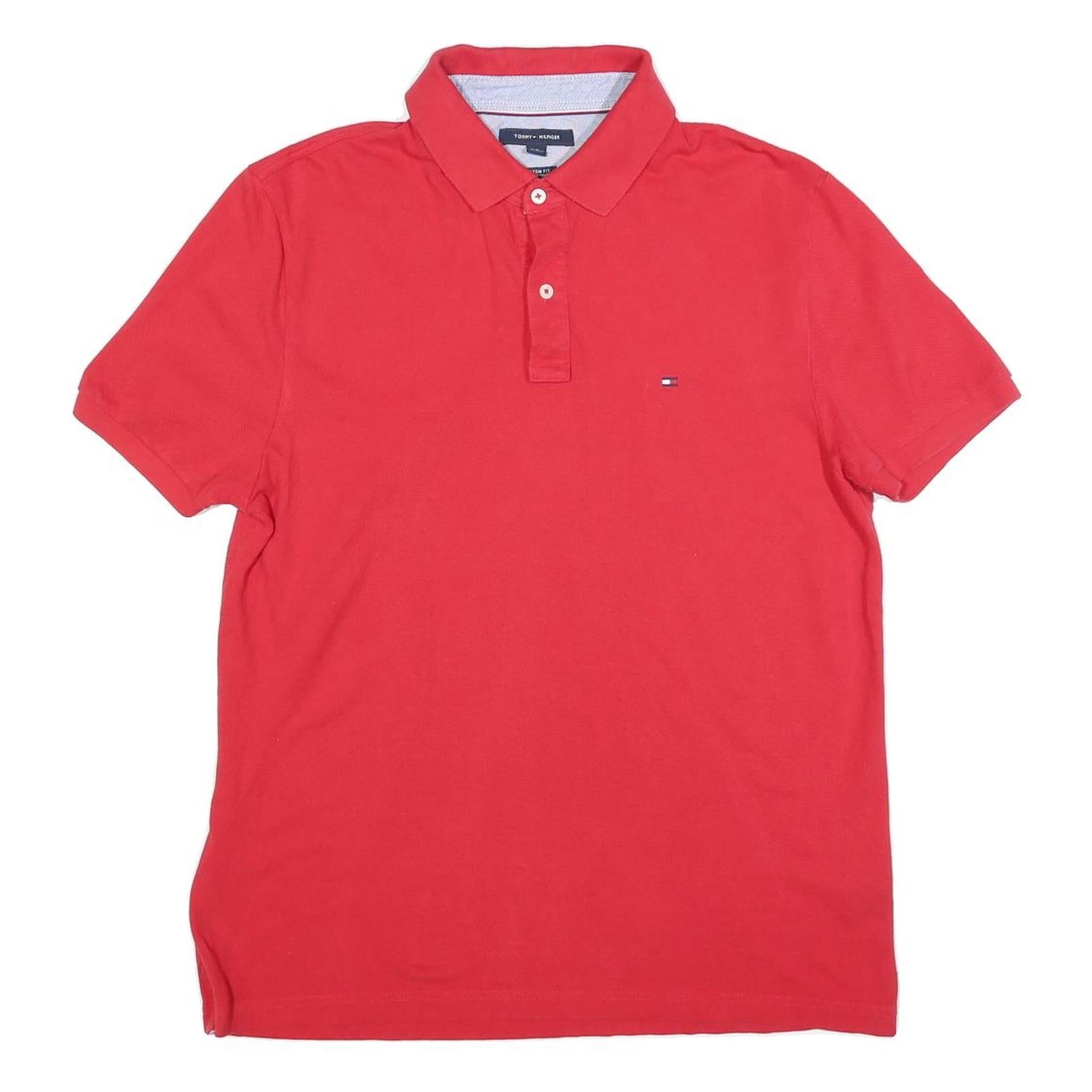 Buy TOMMY HILFIGER Mens Red Short Sleeve Plain Polo Shirt L Cotton Blend Classic Refurbished - $33.79 TOMMY HILFIGER Mens Red Short Sleeve Plain Polo Shirt L Cotton Blend Classic Refurbished - N/A refurbished available on Cerqular