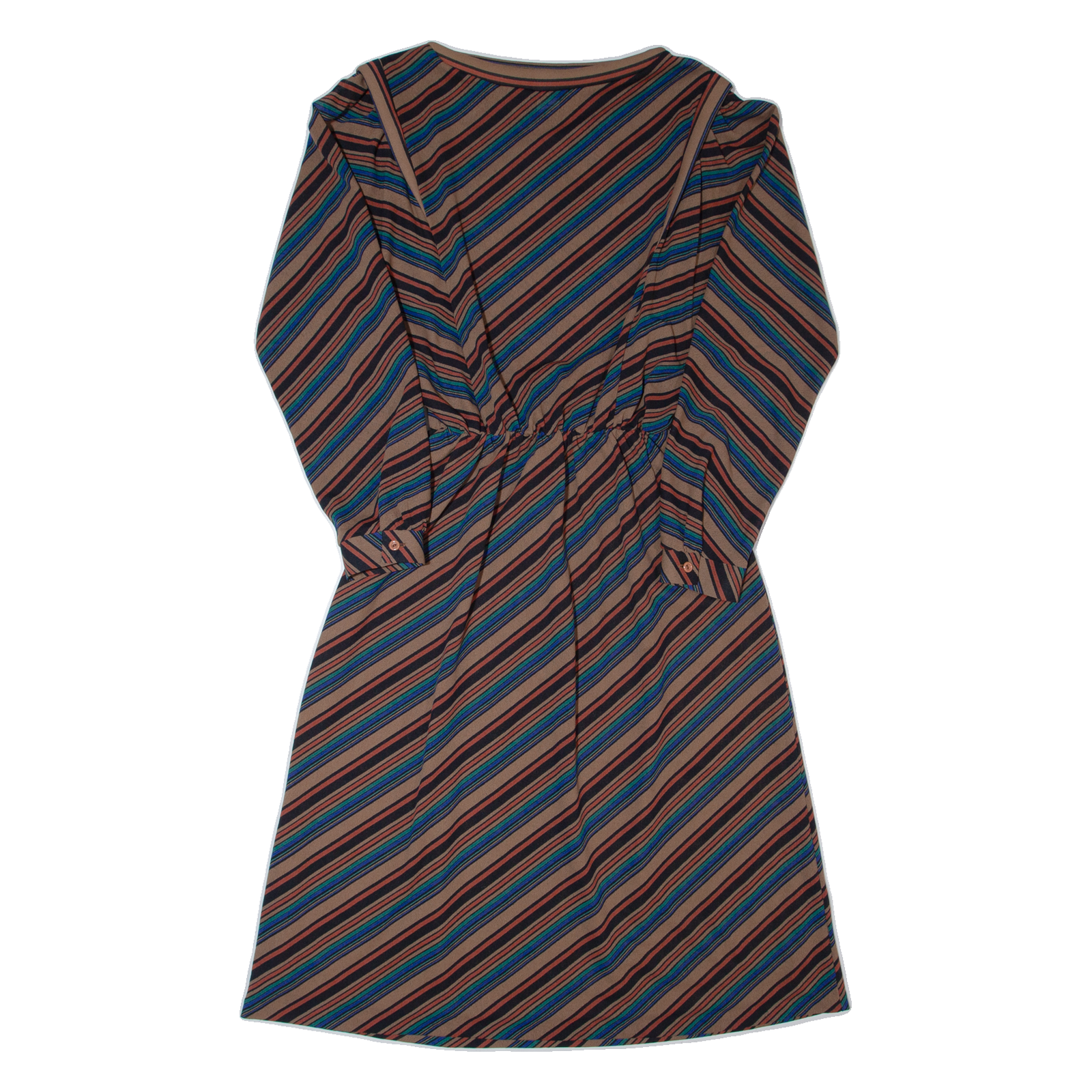 DIVINA OF SWITZERLAND Womens A-Line Dress Brown 90s Striped Long S Refurbished - N/A refurbished available on Cerqular