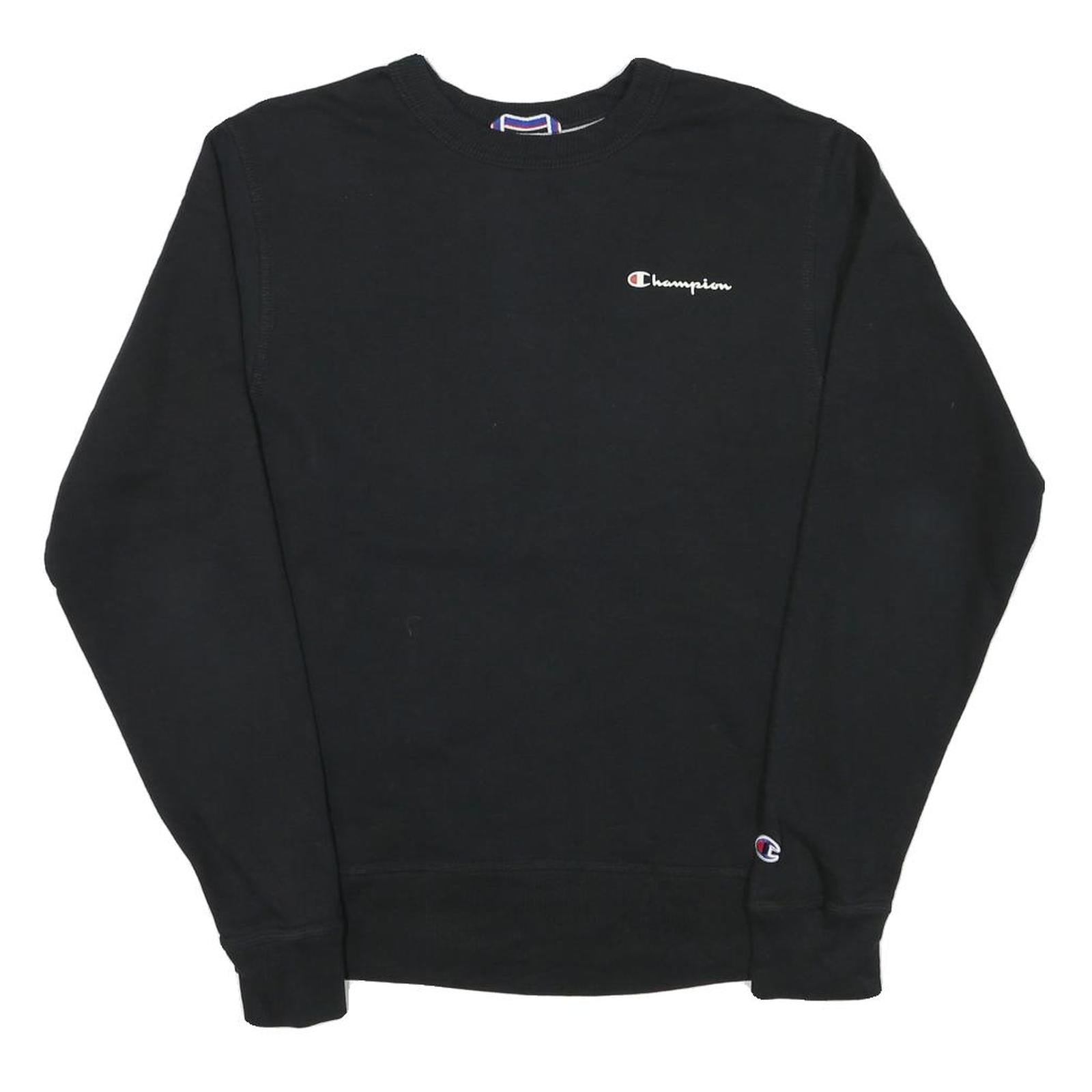 Buy CHAMPION Mens Black Cotton Blend Crew Neck Sweatshirt S Logo Embroidered Refurbished - $33.79 CHAMPION Mens Black Cotton Blend Crew Neck Sweatshirt S Logo Embroidered Refurbished - N/A refurbished available on Cerqular