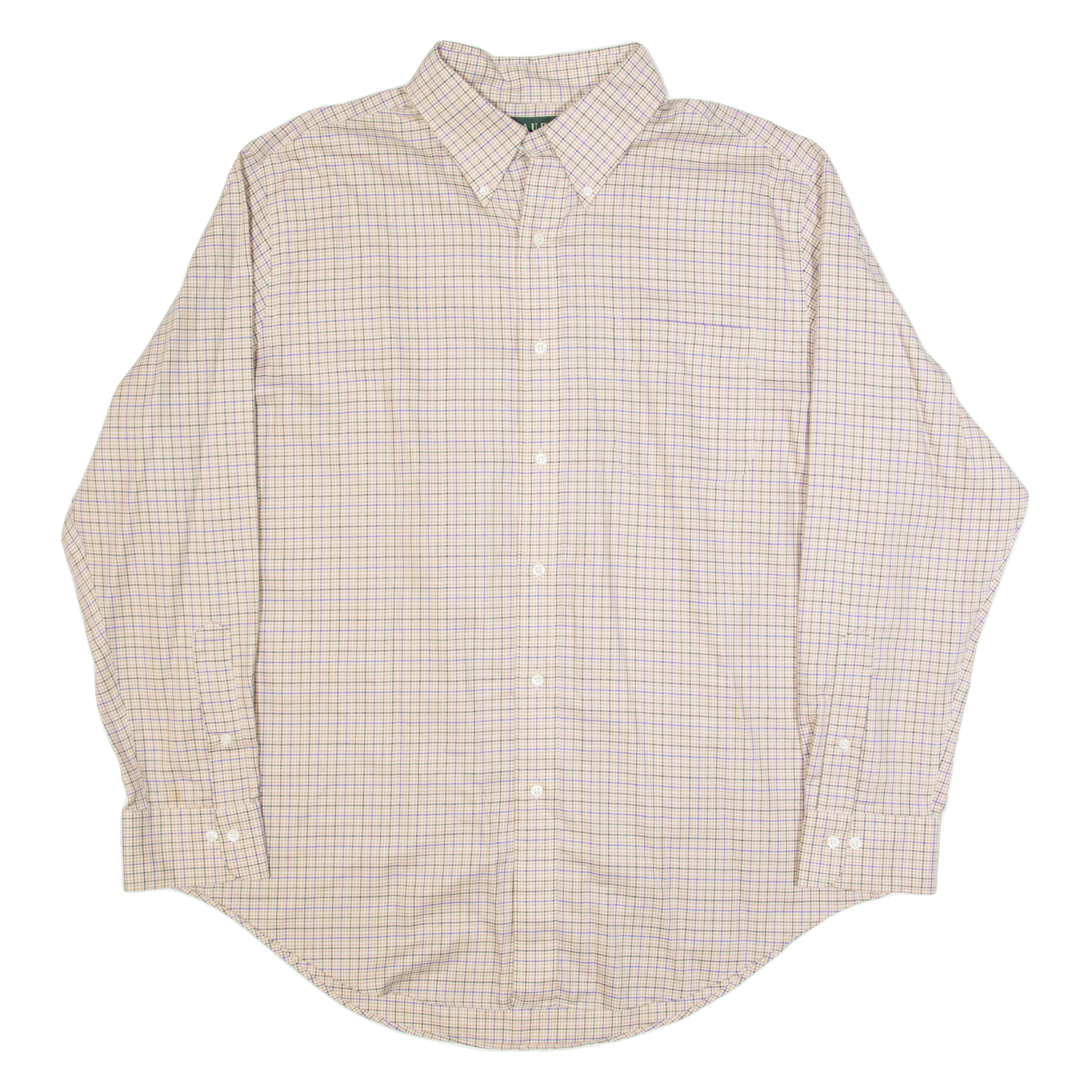 LAUREN RALPH LAUREN Mens Shirt Brown Check Long Sleeve XL Refurbished - N/A refurbished available on Cerqular