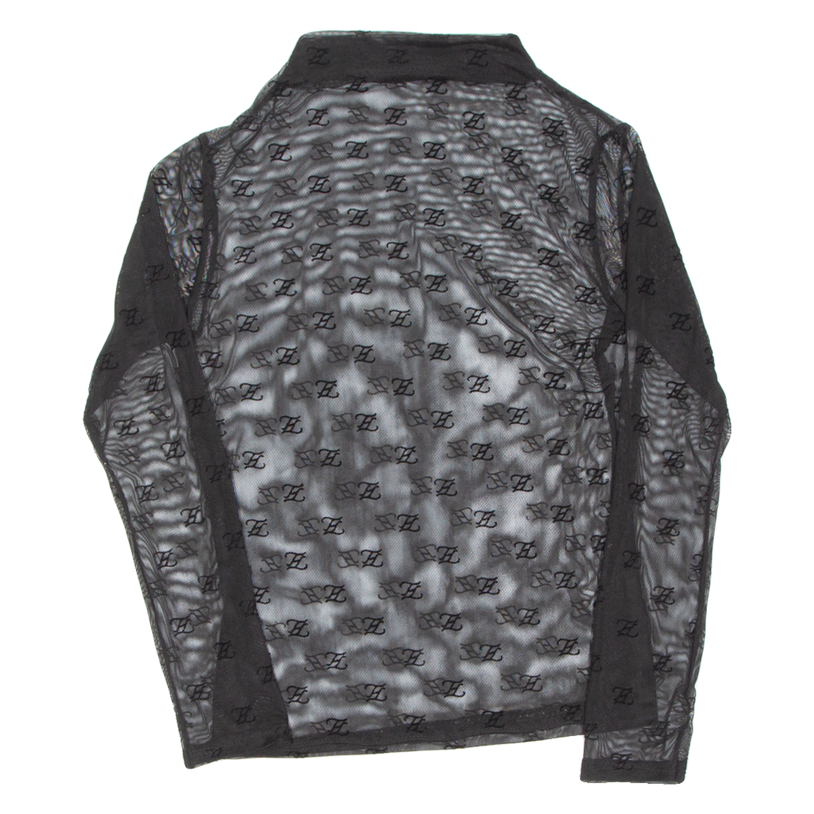 Sheer Womens Printed Top Black Long Sleeve M Refurbished - N/A refurbished available on Cerqular