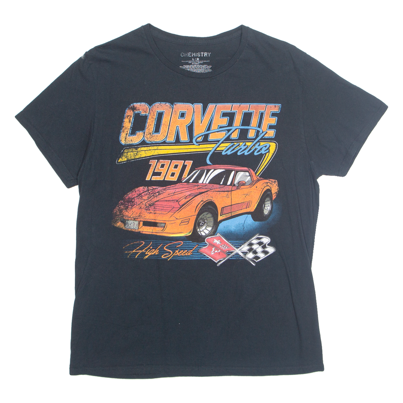 CHEMISTRY Corvette Mens T-Shirt Black L Refurbished - N/A refurbished available on Cerqular