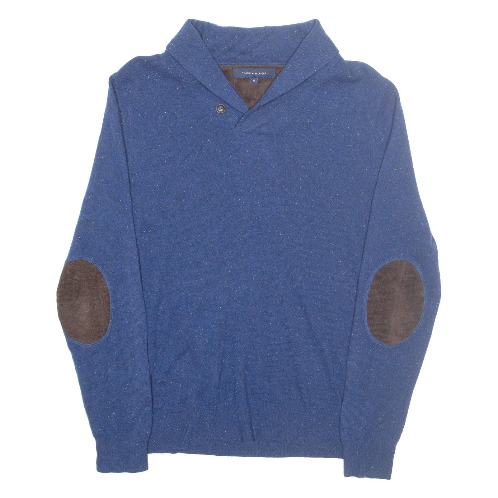 TOMMY HILFIGER Mens Jumper Blue V-Neck Tight Knit Wool M Refurbished - N/A refurbished available on Cerqular