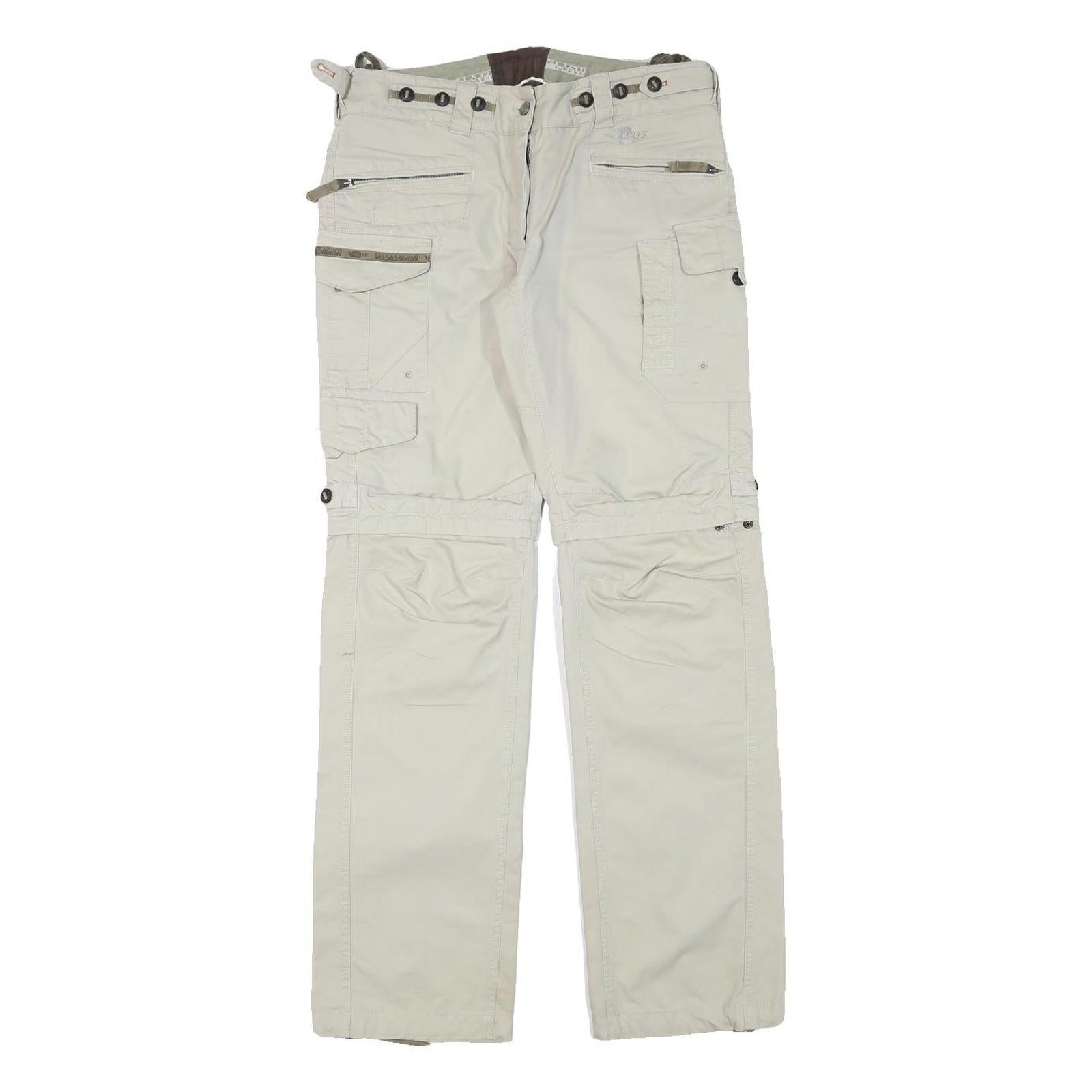 NAPAPIJRI Womens Beige Cargo Regular Fit Straight Trousers W30 L31 Zip Cotton Refurbished - N/A refurbished available on Cerqular