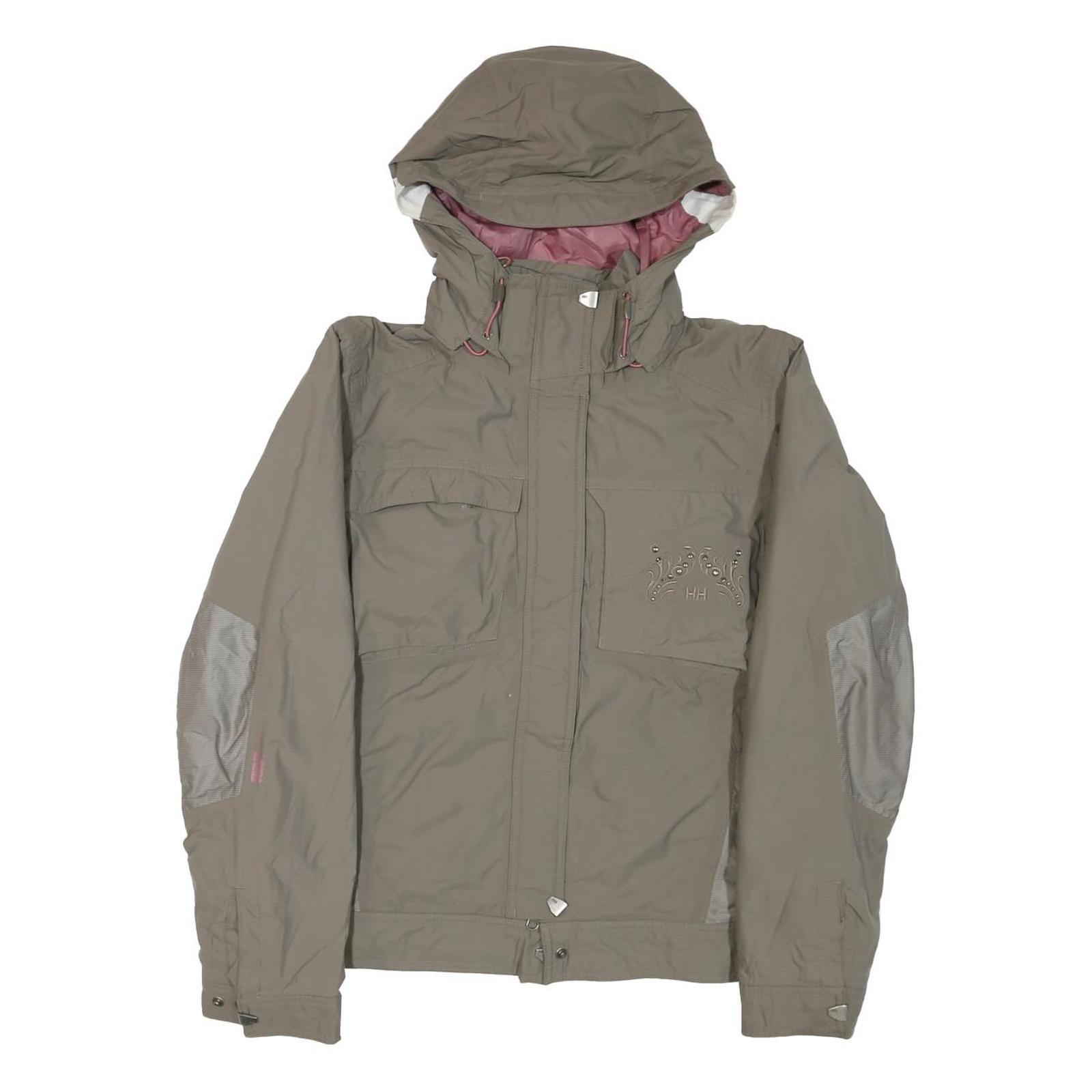 HELLY HANSEN Womens Beige Jacket M Polyester Blend Plain Zip Hooded Outdoor Refurbished - N/A refurbished available on Cerqular