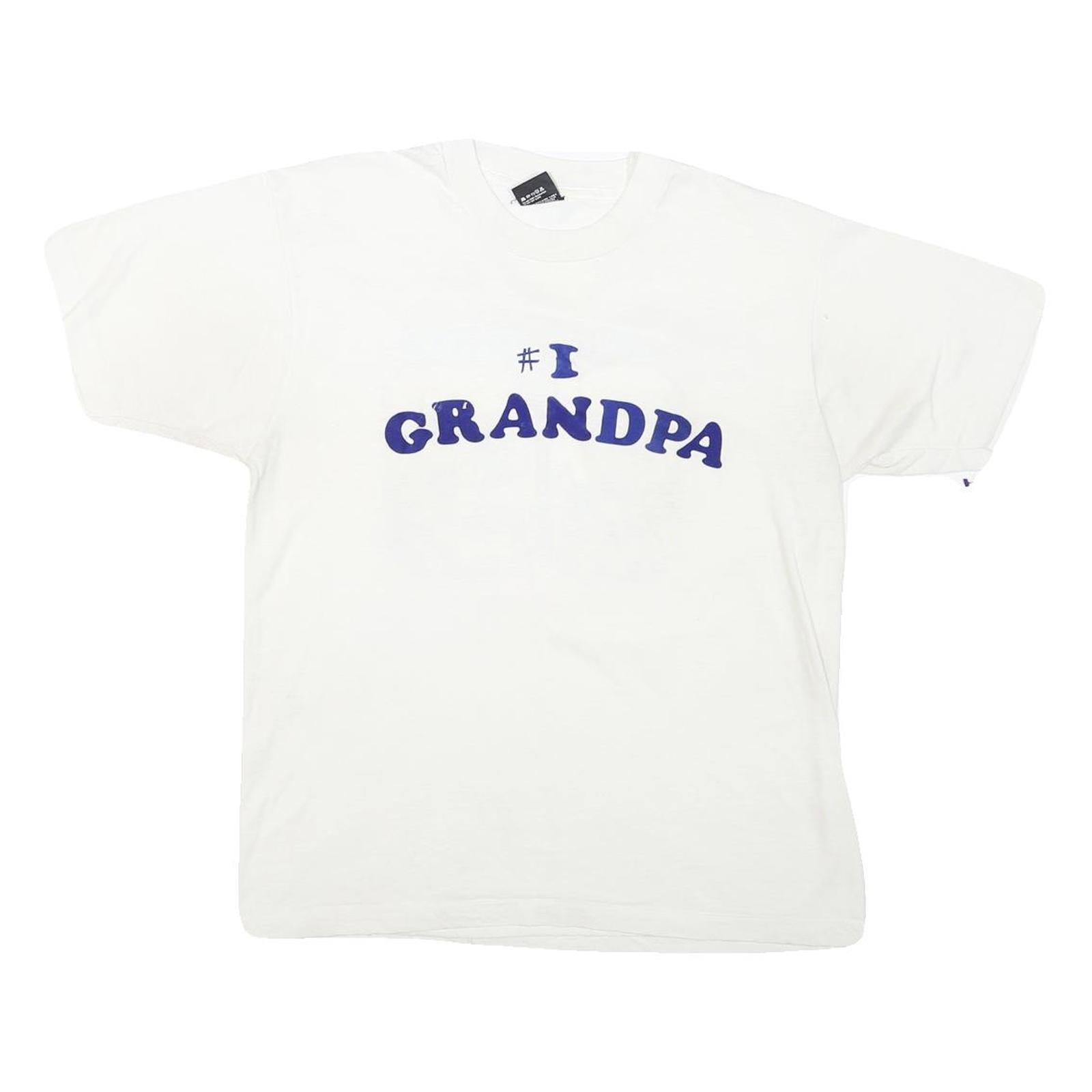 Buy THE BEST Mens White Blue Graphic T-Shirt L Short Sleeve Crew Neck Grandpa Refurbished - $11.69 THE BEST Mens White Blue Graphic T-Shirt L Short Sleeve Crew Neck Grandpa Refurbished - N/A refurbished available on Cerqular
