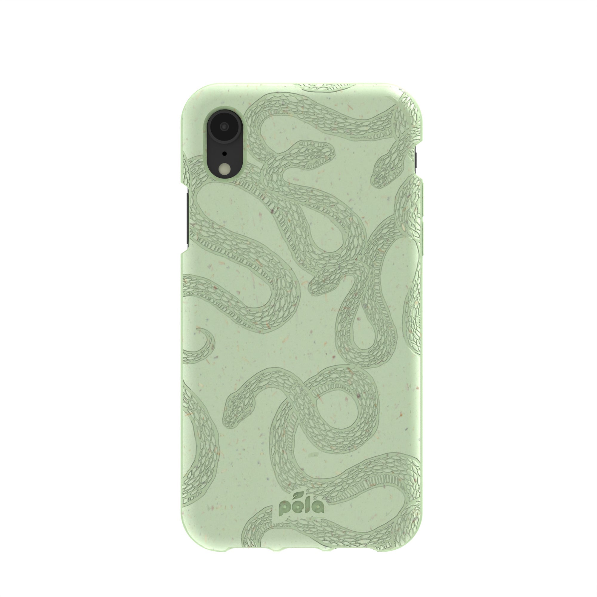 Sage Green Snaky iPhone XR Case Refurbished - Pela Case refurbished available on Cerqular