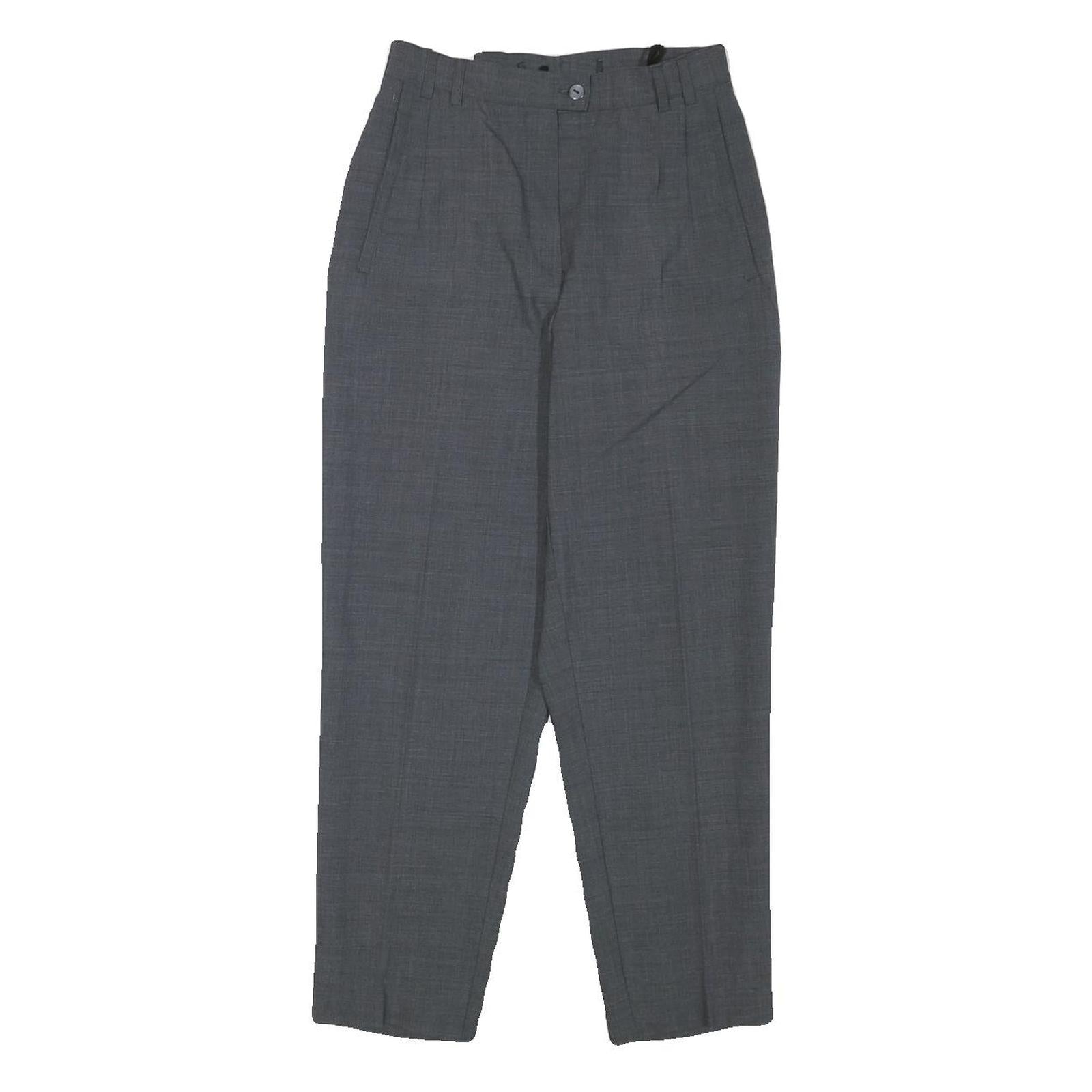 HEELINE Womens Wool Blend Grey Relaxed Straight Trousers W24 L25 Classic Formal Refurbished - N/A refurbished available on Cerqular