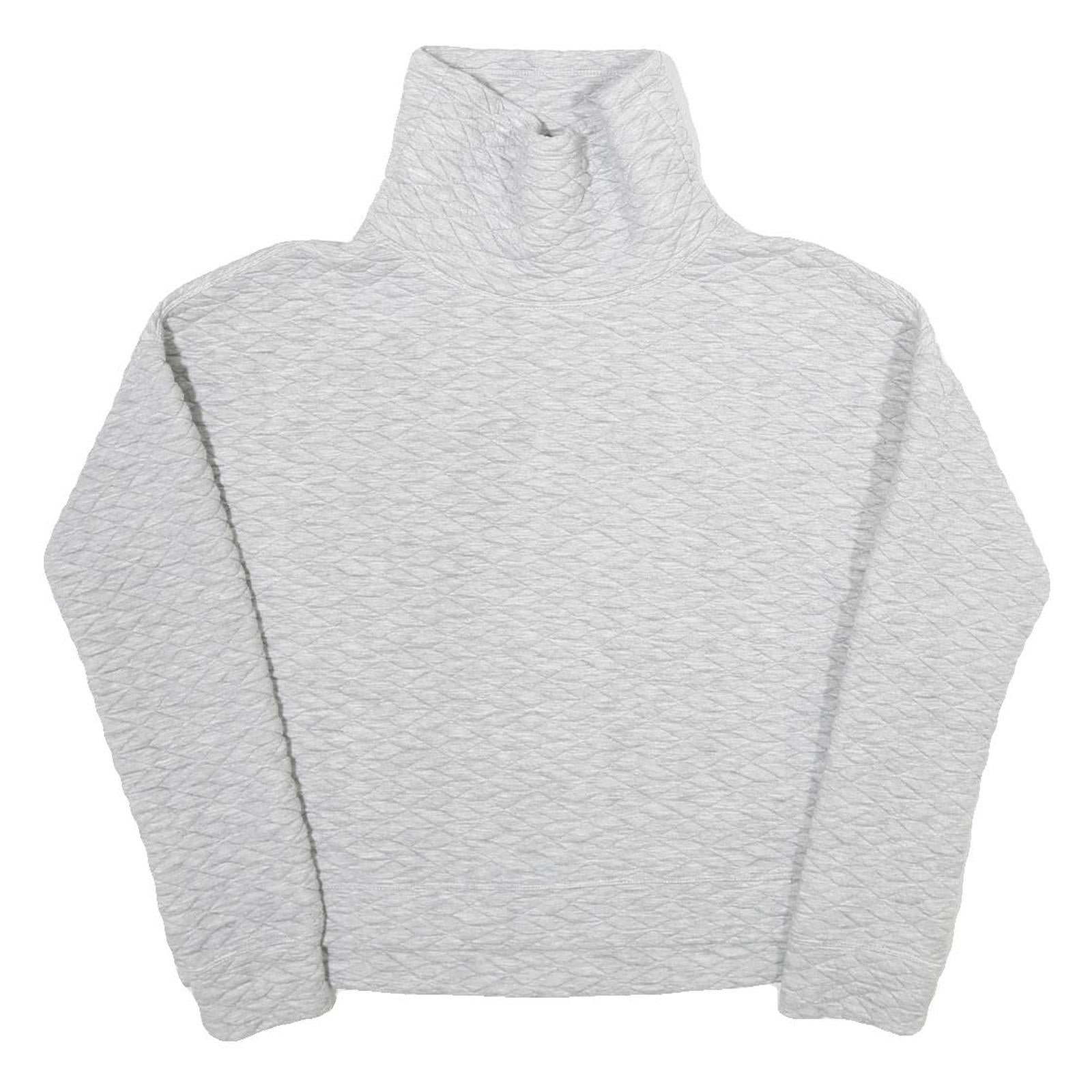 CALVIN KLEIN PERFORMANCE Womens Grey Quilted High Neck Sweatshirt M Comfortable Refurbished - N/A refurbished available on Cerqular