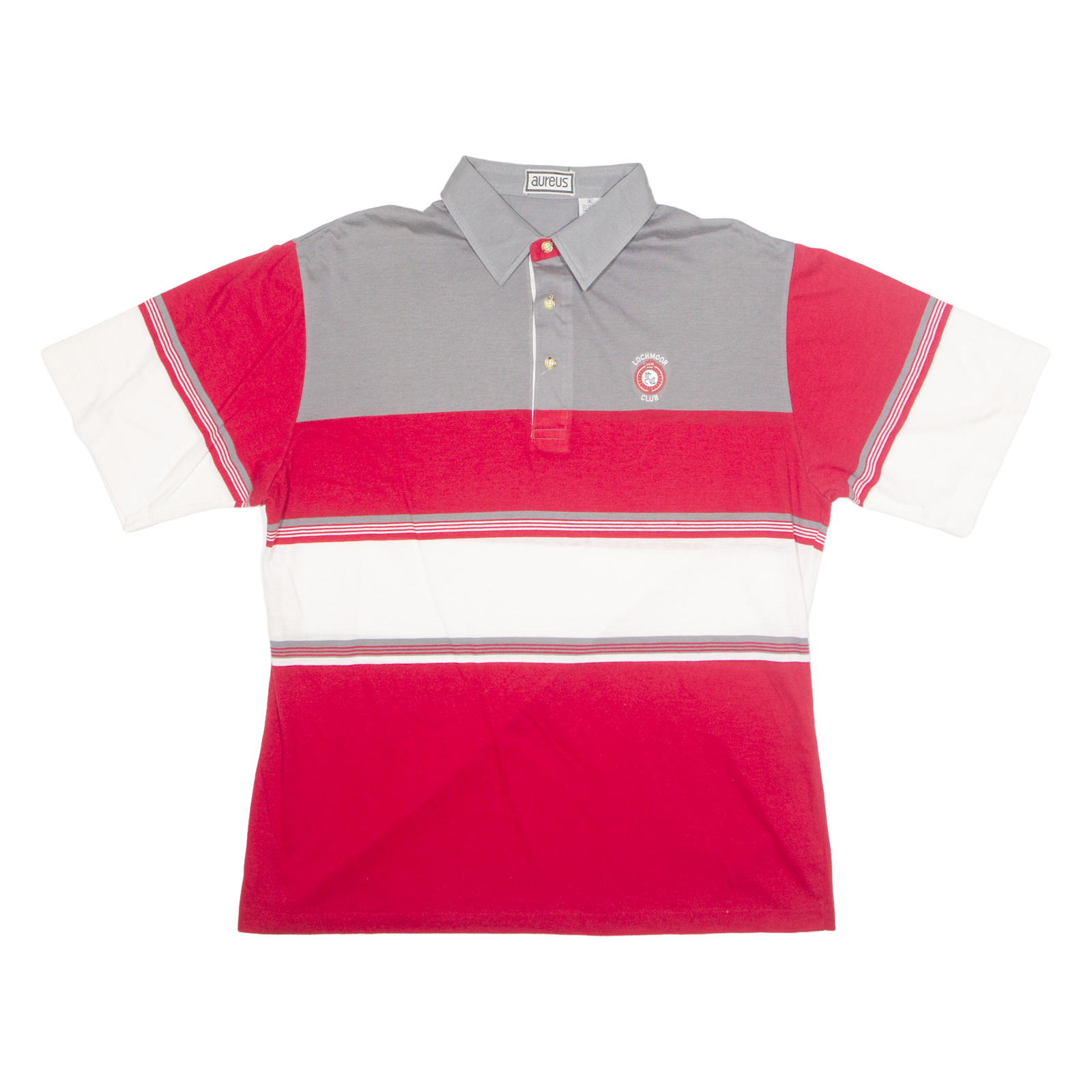 AUREUS Mens Polo Shirt Red Striped XL Refurbished - N/A refurbished available on Cerqular