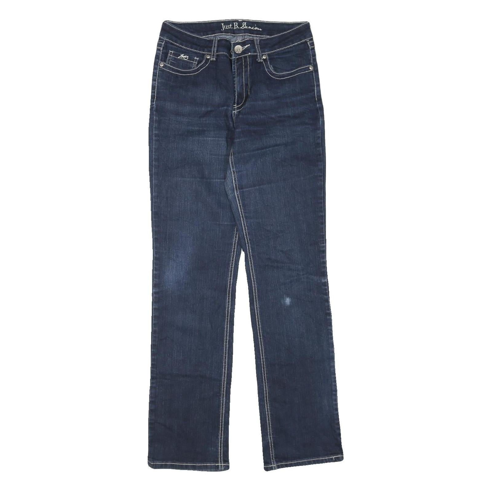 Womens Regular Fit Dark Blue Denim Zip Cotton Blend Jeans W30 L33 Classic Style Refurbished - N/A refurbished available on Cerqular