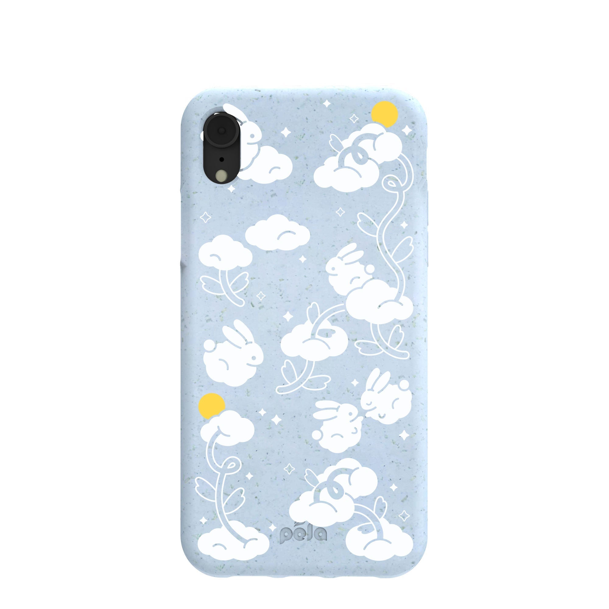 Powder Blue Fluffy Flower iPhone XR Case Refurbished - Pela Case refurbished available on Cerqular