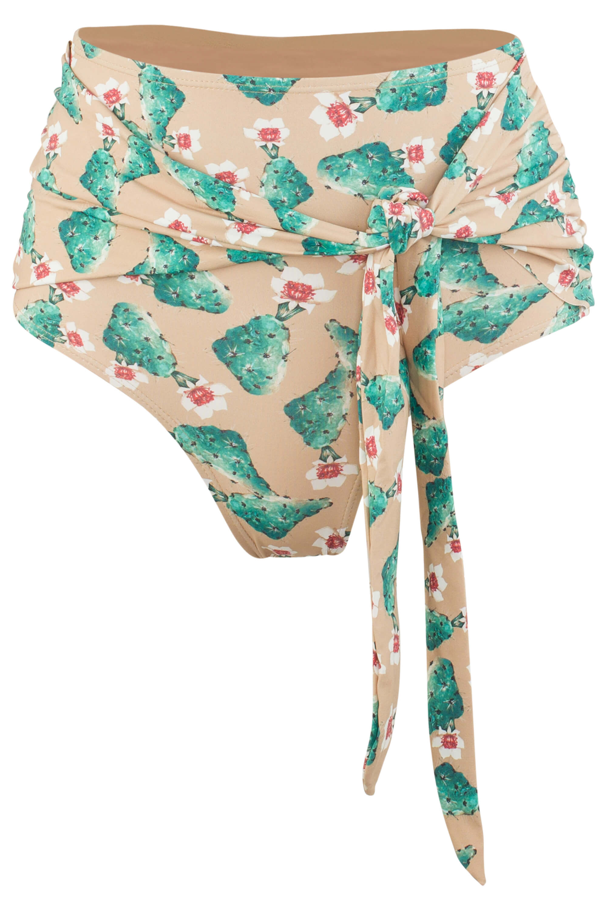 Giovanna High Waisted Bikini Bottom in Cactus Print | Size: Medium Refurbished - Sauipe Swim refurbished available on Cerqular