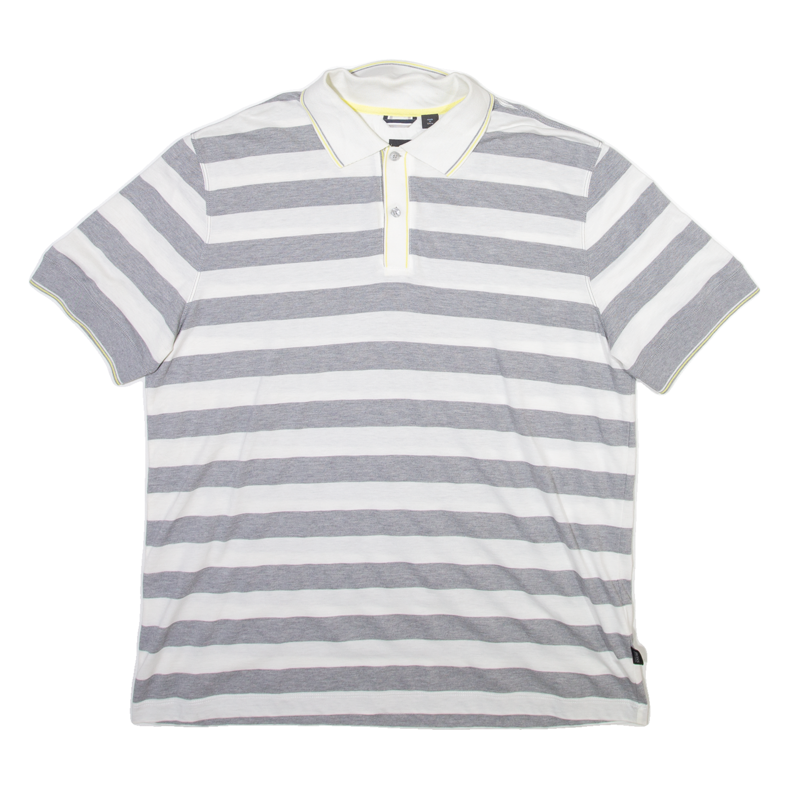 BOSS Mens Polo Shirt Grey Striped L Refurbished - N/A refurbished available on Cerqular