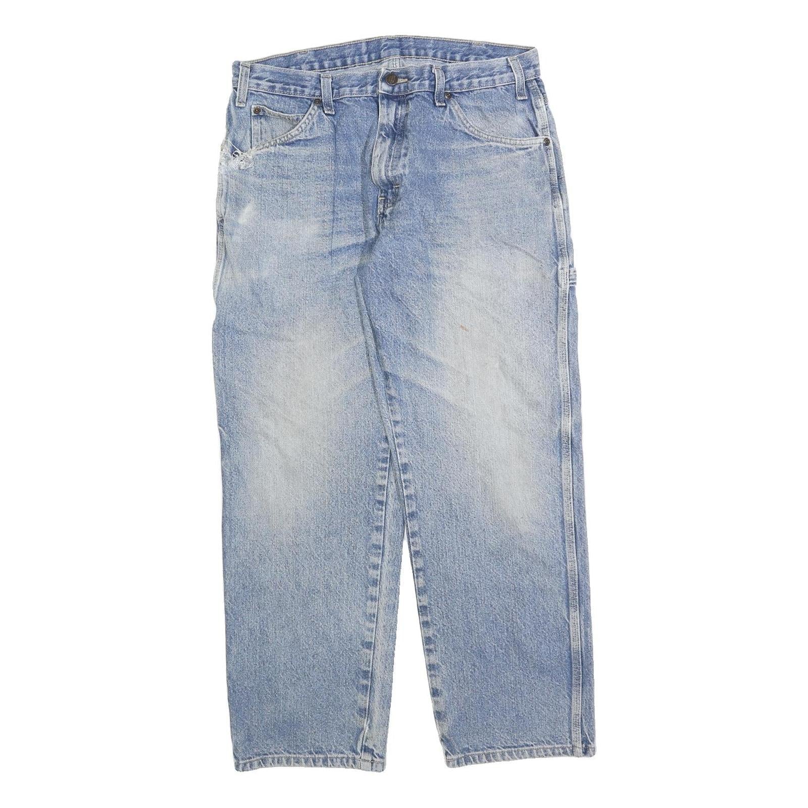 DICKIES Mens Jeans Blue Regular Straight Denim Light W34 L30 Workwear Casual Refurbished - N/A refurbished available on Cerqular