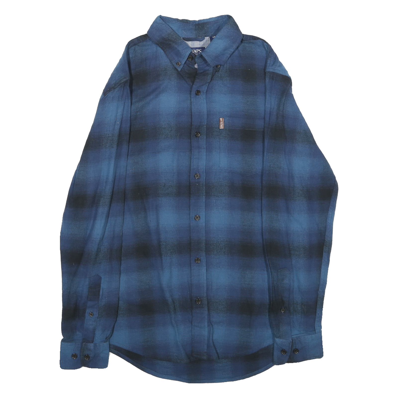 CHAPS Mens Blue & Black Check Shirt S Button Down Long Sleeve Casual Refurbished - N/A refurbished available on Cerqular