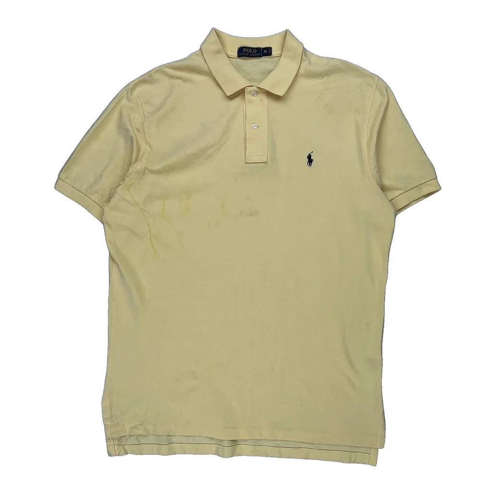 Polo By Ralph Lauren Polo Shirt - XL Yellow Cotton Refurbished - Thrifted (note: this is a term often used to describe second- refurbished available on Cerqular
