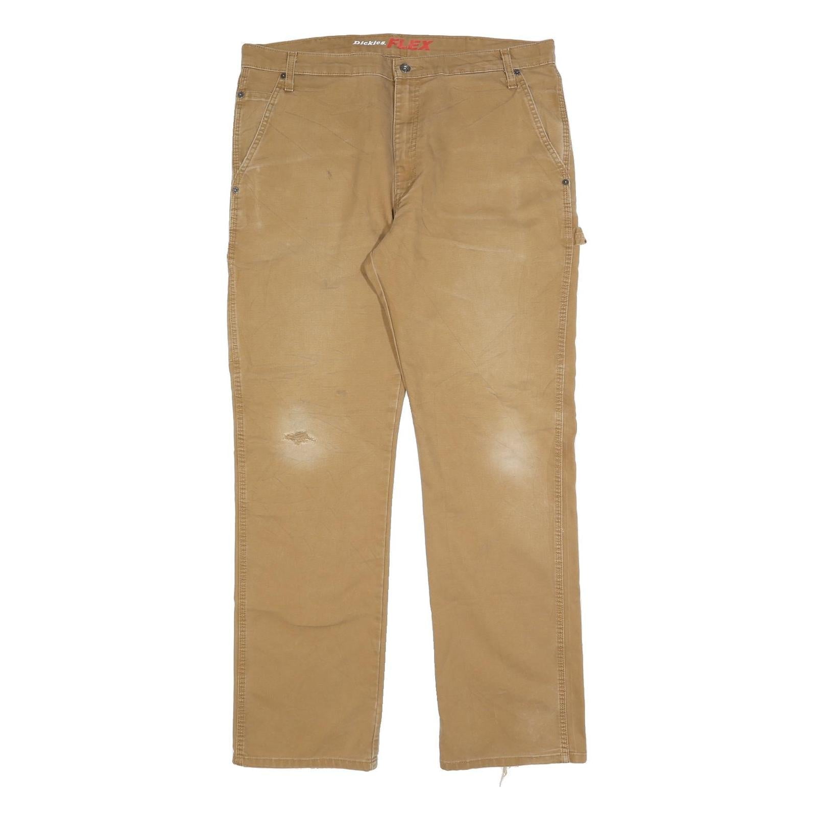 DICKIES Mens Regular Fit Workwear Jeans Beige Cotton Blend Zip W40 L34 Durable Refurbished - N/A refurbished available on Cerqular