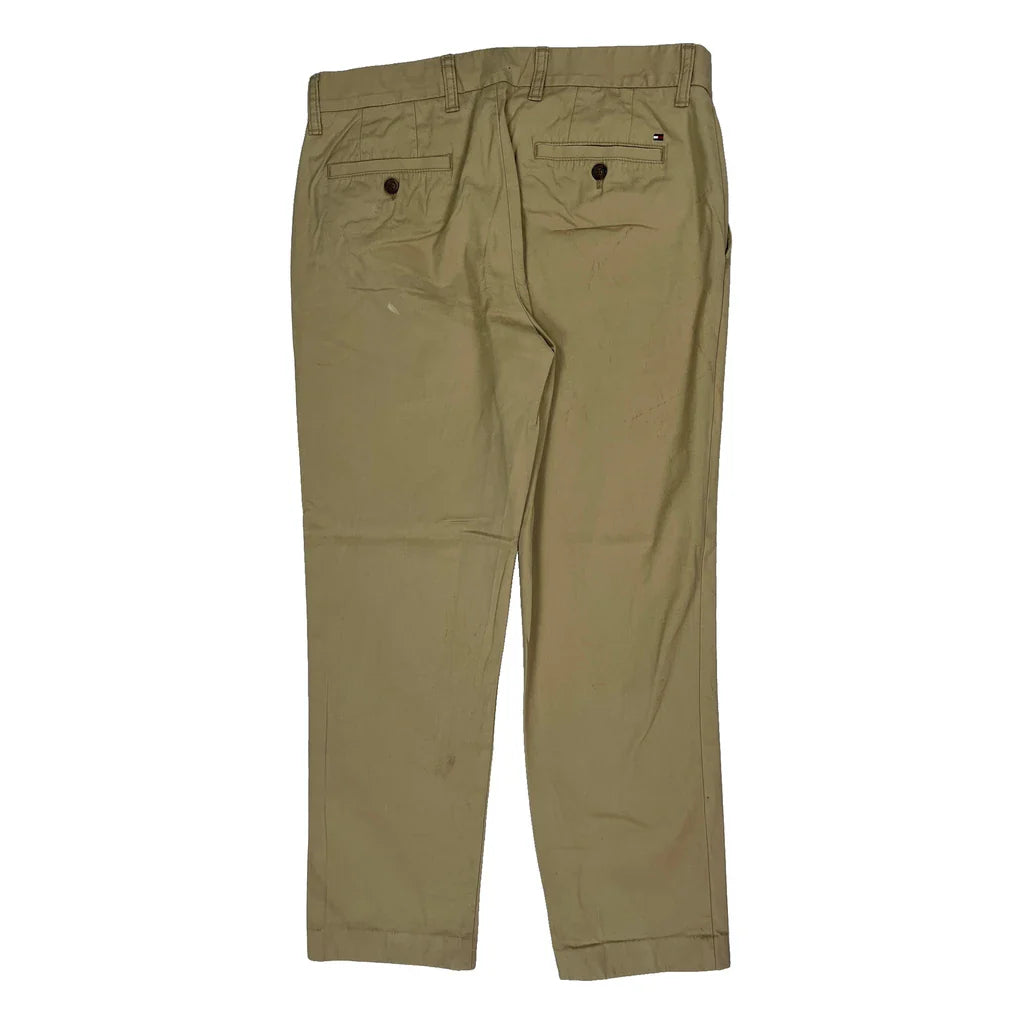 Tommy Hilfiger Chinos - 34W 30L Beige Cotton Refurbished - Thrifted (note: this is a term often used to describe second- refurbished available on Cerqular