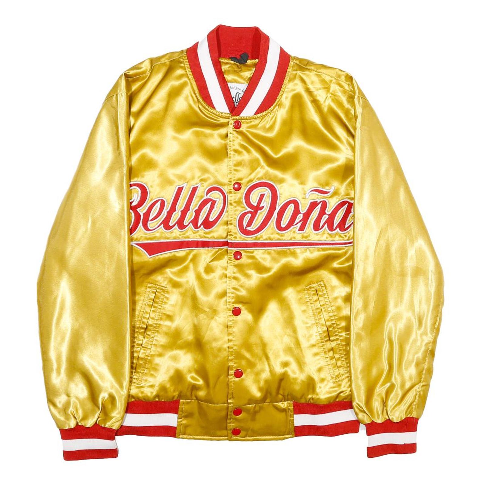 BELLA DONA Mens Yellow Nylon Baseball Style S Jacket Button Closure Satin Finish Refurbished - N/A refurbished available on Cerqular