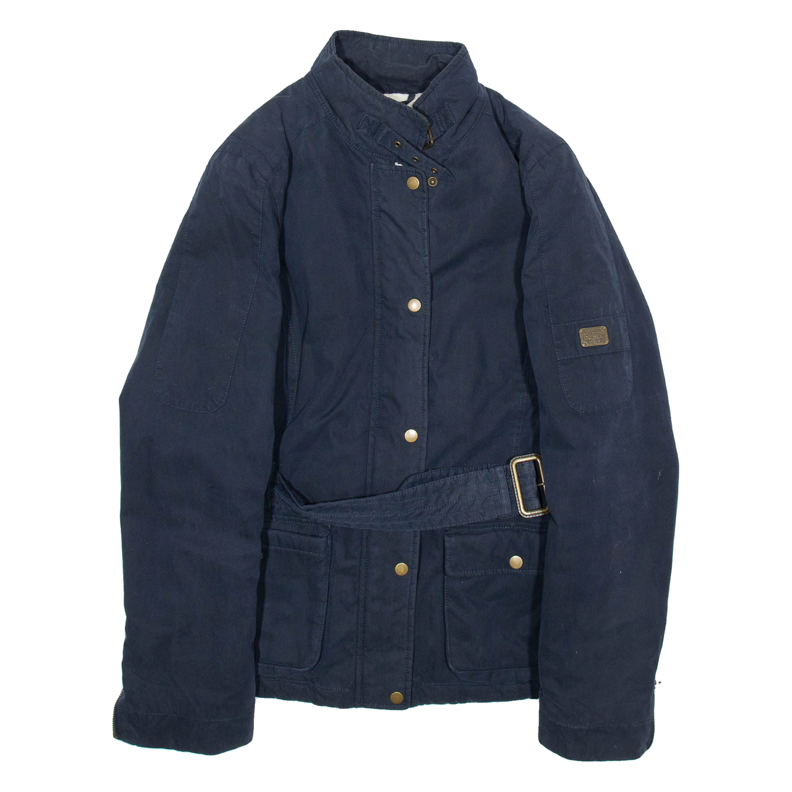 DIESEL Sherpa Lined Womens Overcoat Coat Blue M Refurbished - N/A refurbished available on Cerqular