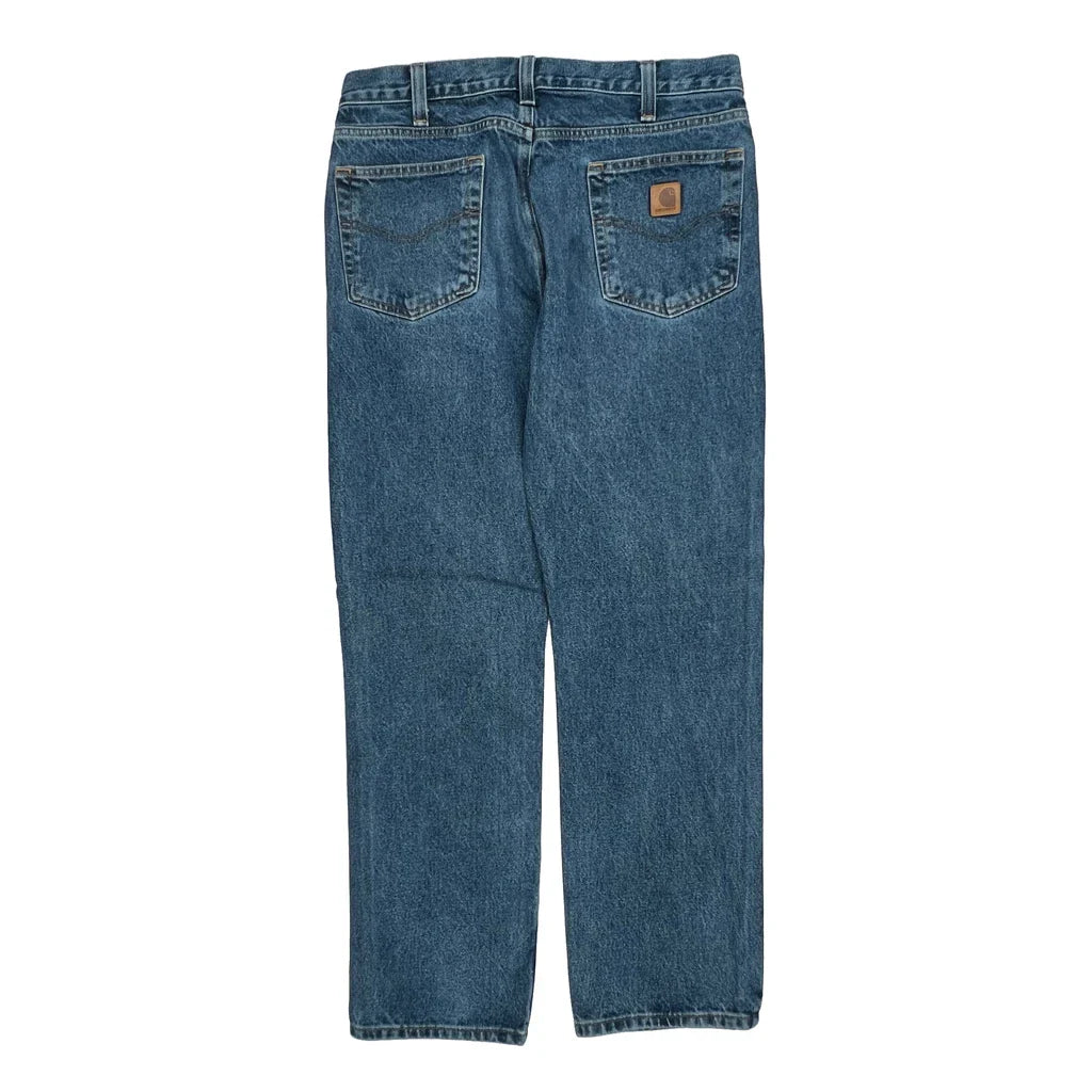 Carhartt Jeans - 34W 32L Blue Cotton Refurbished - Thrifted (note: this is a term often used to describe second- refurbished available on Cerqular