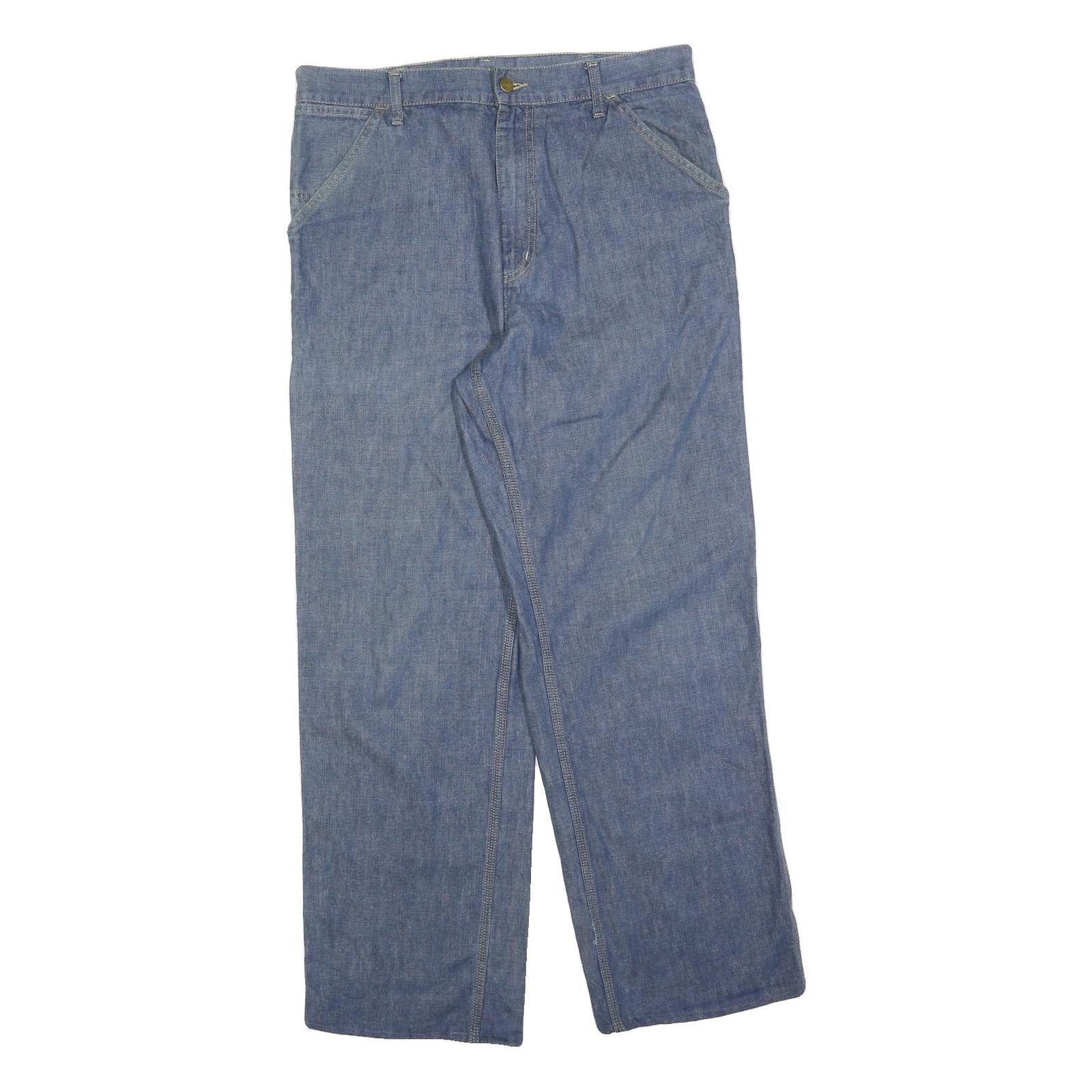 CARHARTT Mens Regular Fit Blue Denim Zip Closure Jeans W34 L32 Workwear Refurbished - N/A refurbished available on Cerqular