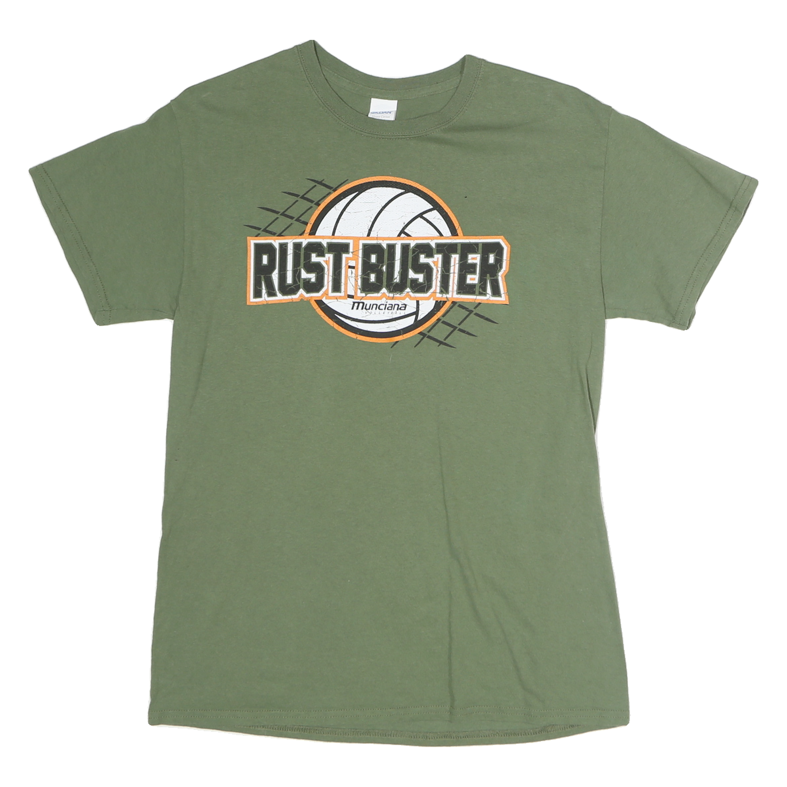 GILDAN Mens Green Rust Buster Graphic T-Shirt M Short Sleeve Crew Neck Cotton Refurbished - N/A refurbished available on Cerqular