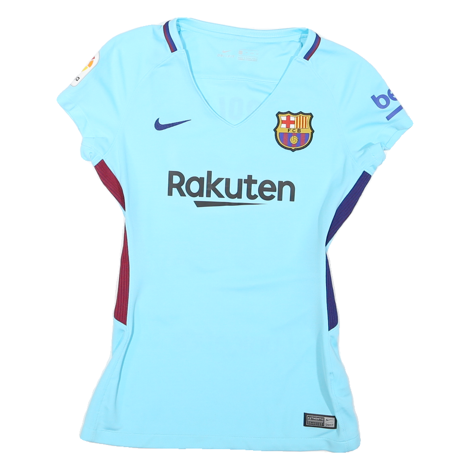 NIKE Womens Blue Barcelona Graphic T-Shirt XS V-Neck Short Sleeve Football Refurbished - N/A refurbished available on Cerqular