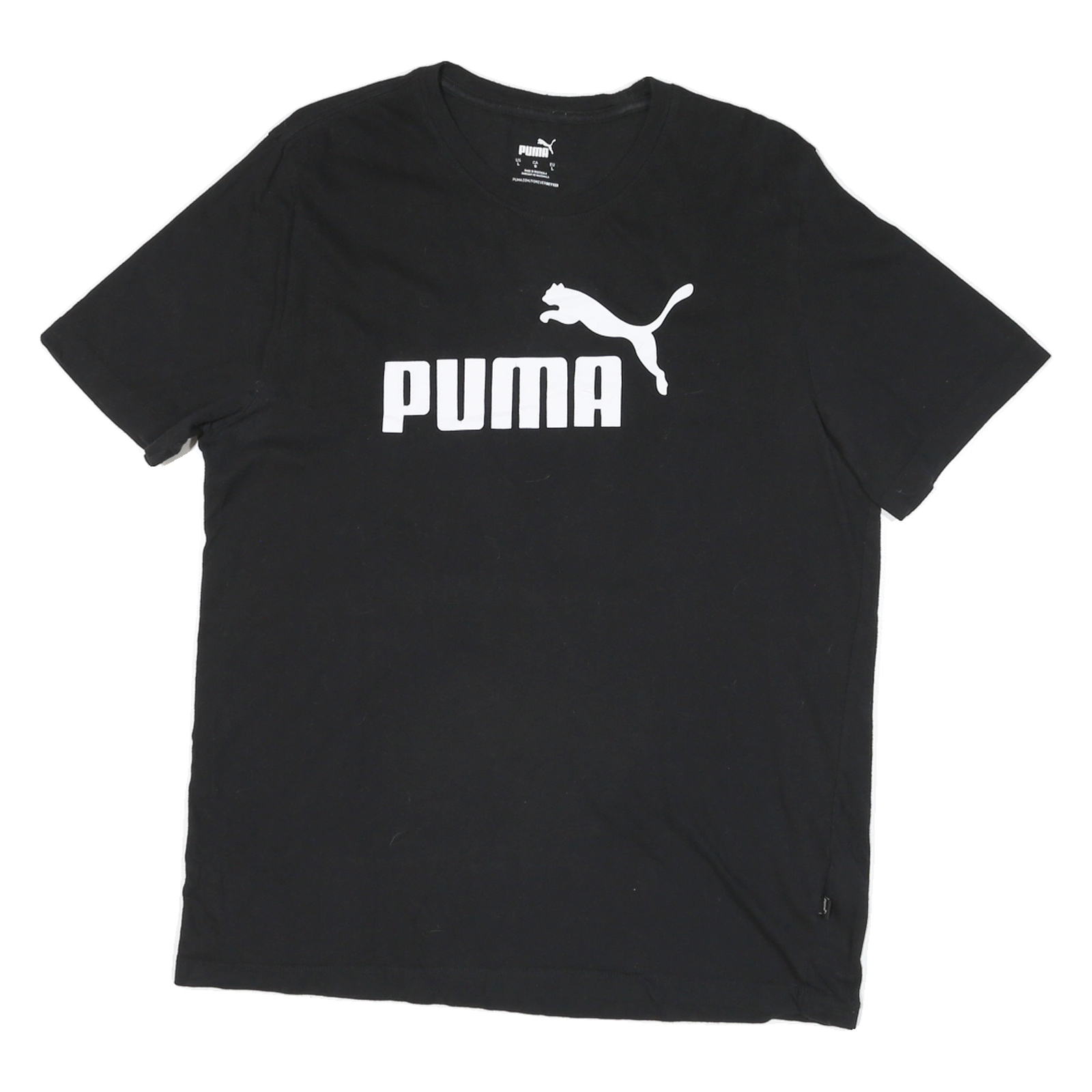 PUMA Mens Black Graphic T-Shirt L Short Sleeve Crew Neck Sports Logo Print Refurbished - N/A refurbished available on Cerqular