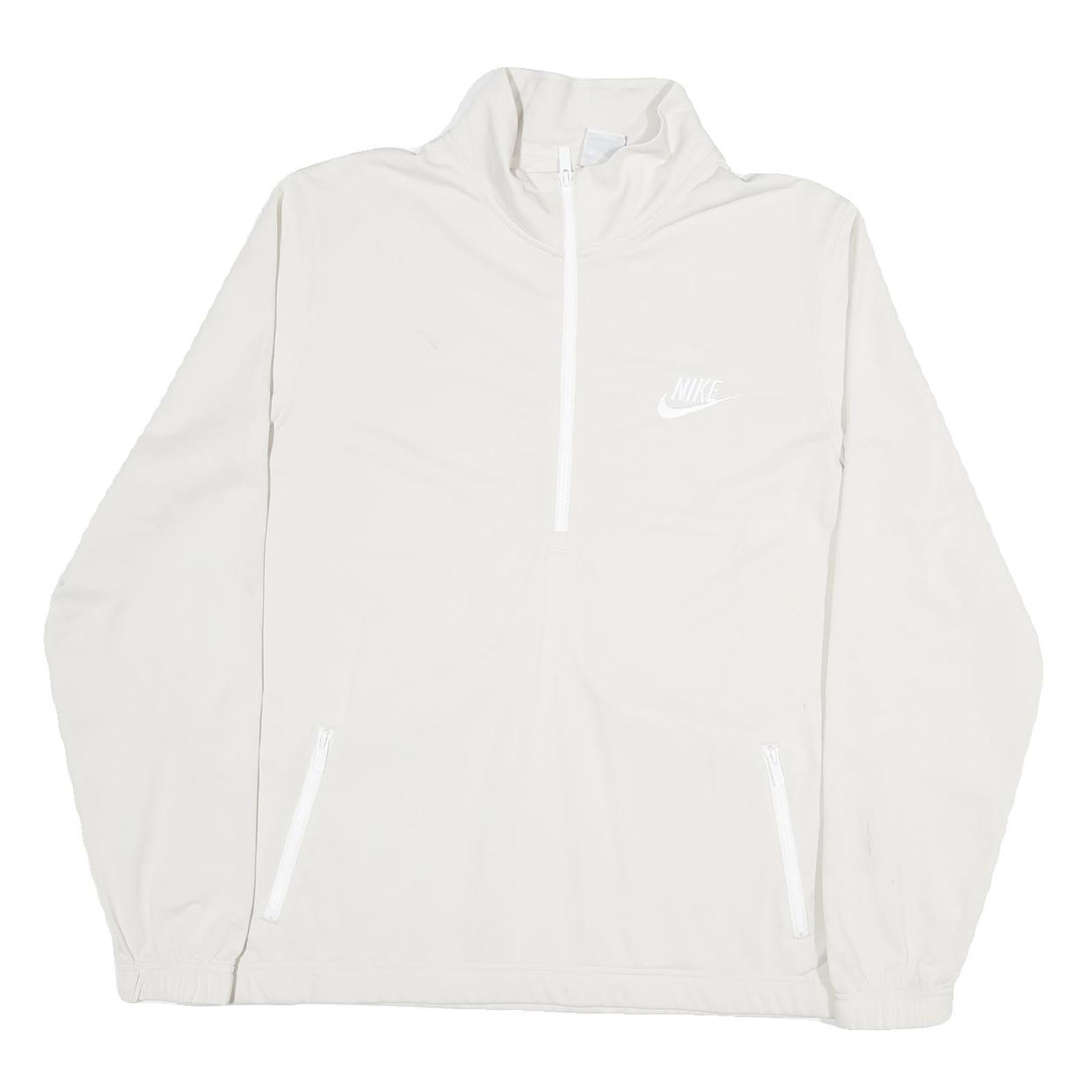 NIKE Mens White 1/4 Zip XL Polyester Blend Sweatshirt Pullover Lightweight Refurbished - N/A refurbished available on Cerqular