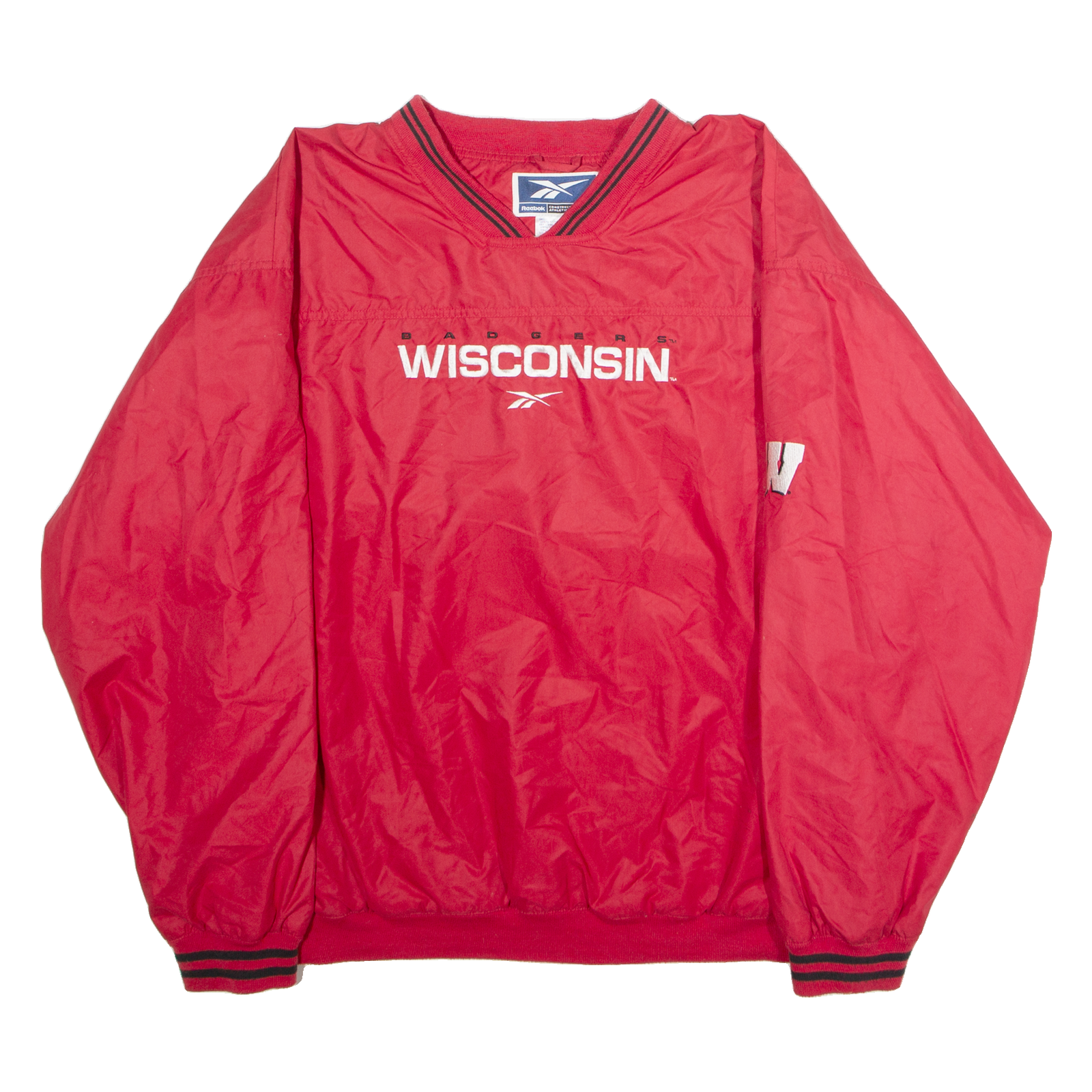 REEBOK Wisconsin Badgers Mens Pullover Jacket Red USA XL Refurbished - N/A refurbished available on Cerqular