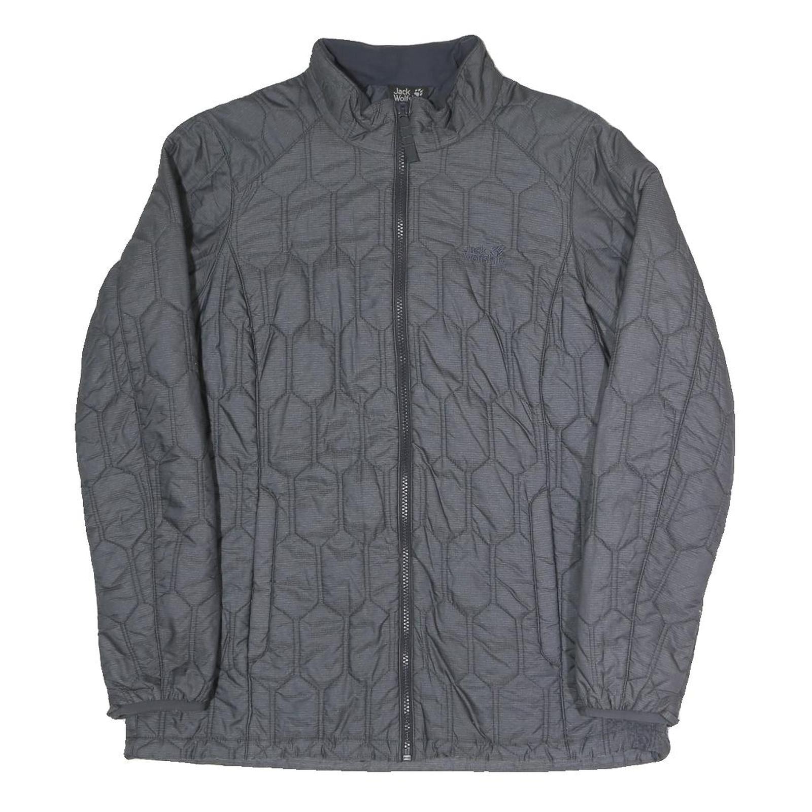 JACK WOLFSKIN Womens Grey & Charcoal Quilted Jacket UK 12 Polyester Blend Zip Refurbished - N/A refurbished available on Cerqular