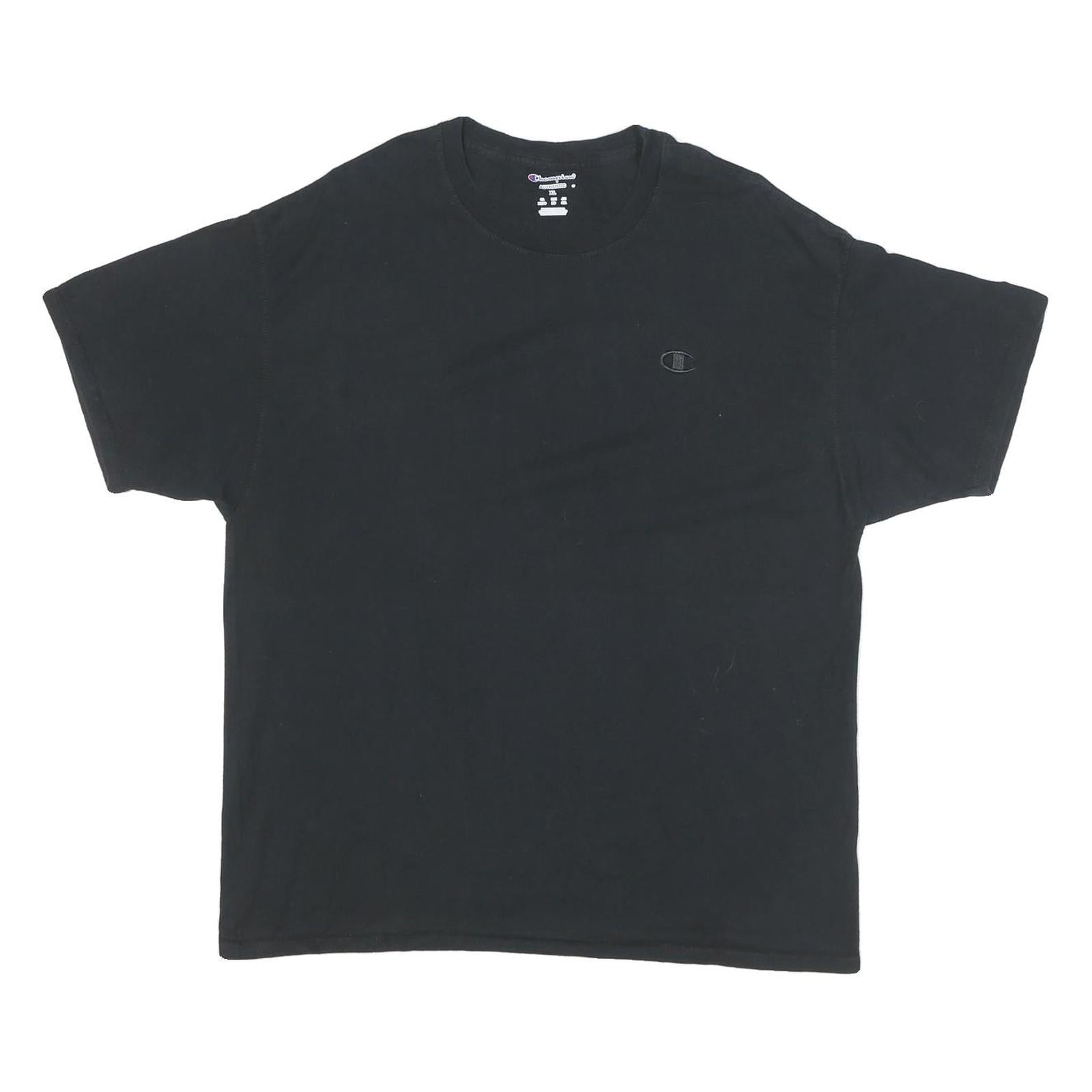 CHAMPION Mens Black Classic T-Shirt XL Short Sleeve Crew Neck Logo Embroidered Refurbished - N/A refurbished available on Cerqular
