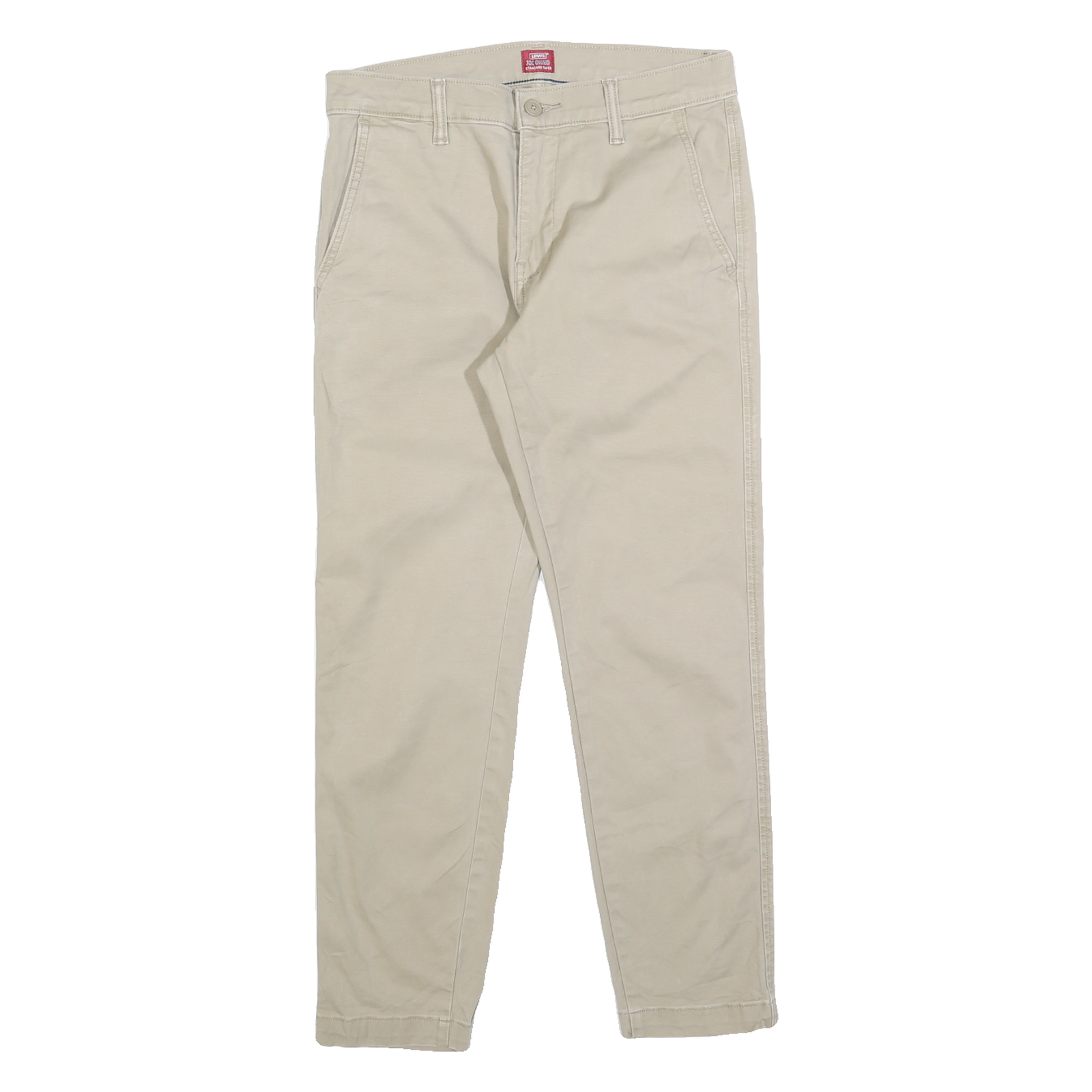 LEVI'S Mens Cotton Blend Beige Regular Zip Trousers W29 L25 Casual Classic Fit Refurbished - N/A refurbished available on Cerqular