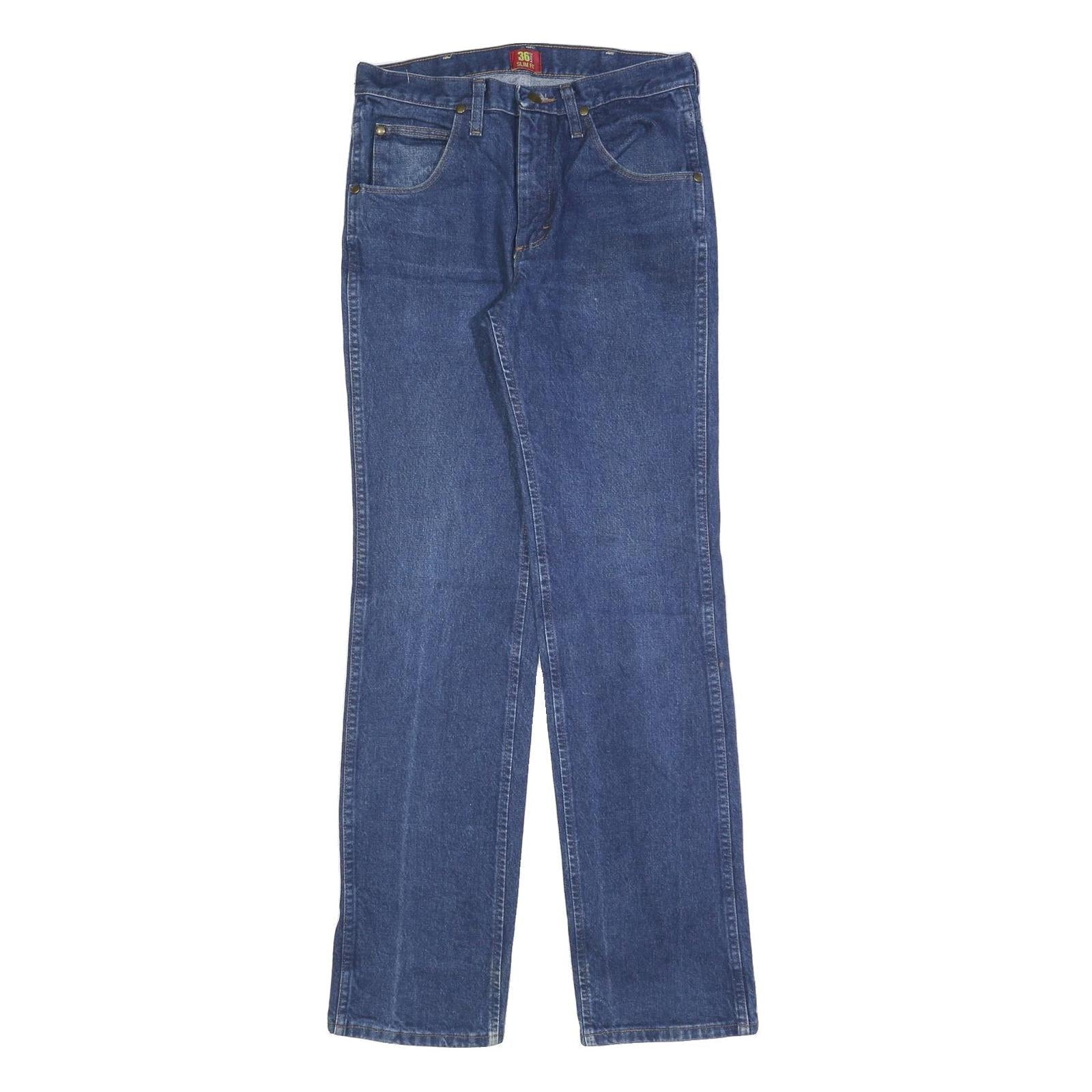 WRANGLER Mens Blue Slim Jeans Denim Medium W30 L34 Classic Zip Pockets Refurbished - N/A refurbished available on Cerqular