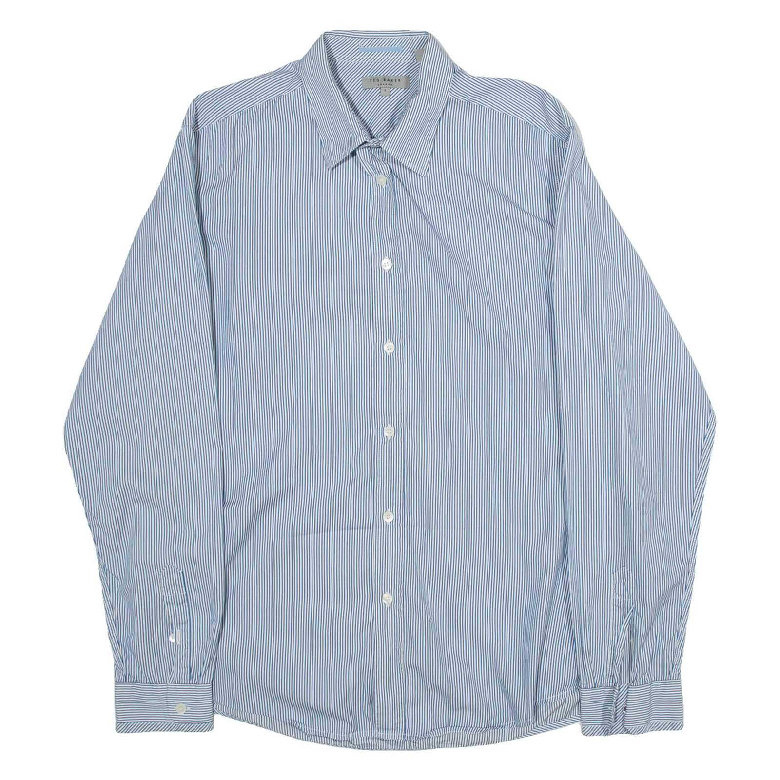 TED BAKER Mens Shirt Blue Striped Long Sleeve M Refurbished - N/A refurbished available on Cerqular