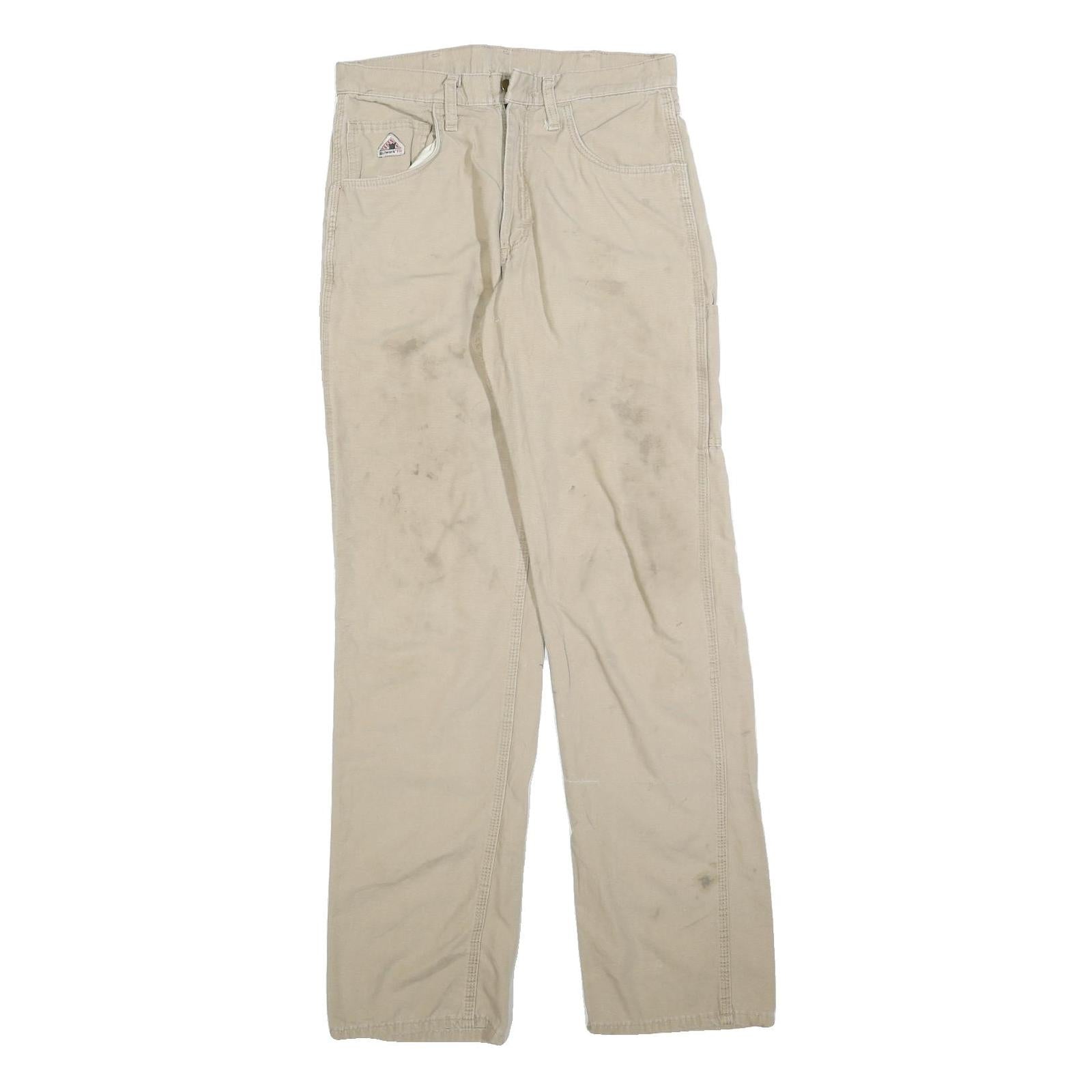 BULWARK Mens Cotton Blend Beige Regular Regular Fit Trousers W30 L34 Workwear Refurbished - N/A refurbished available on Cerqular
