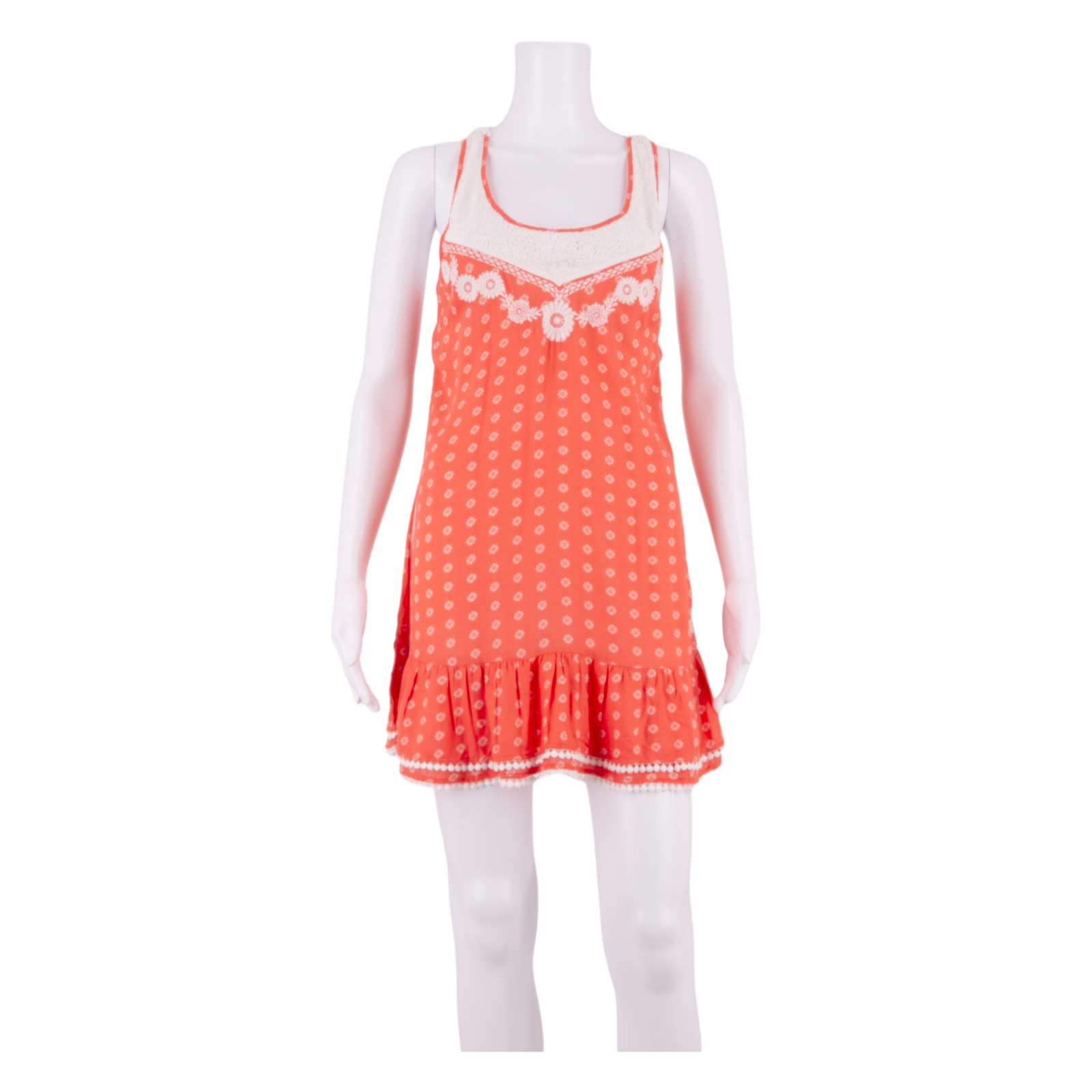 SUPERDRY Womens Mini Dress Orange Crazy Pattern Sleeveless Short S Refurbished - N/A refurbished available on Cerqular